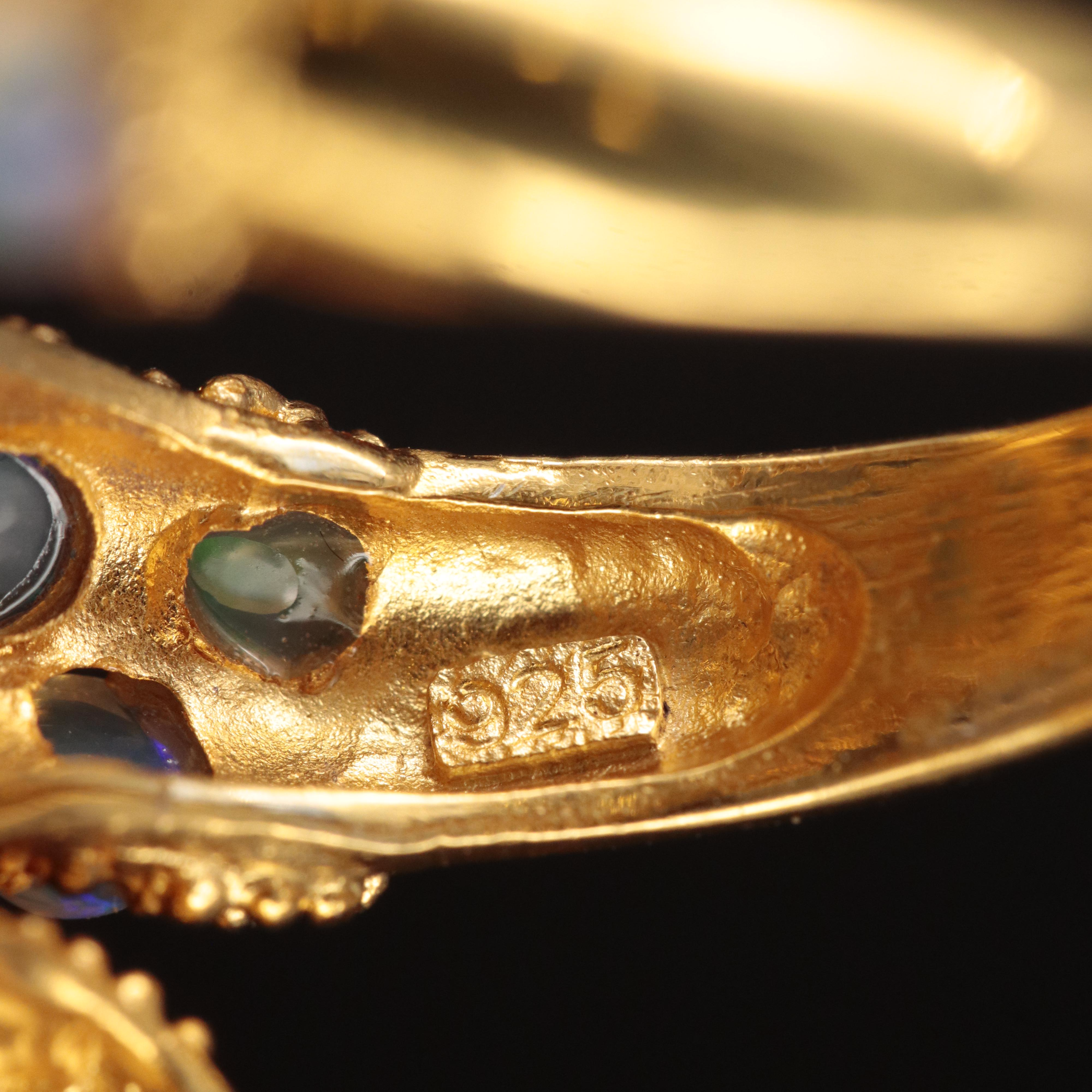 Sterling Opal Snake Ring