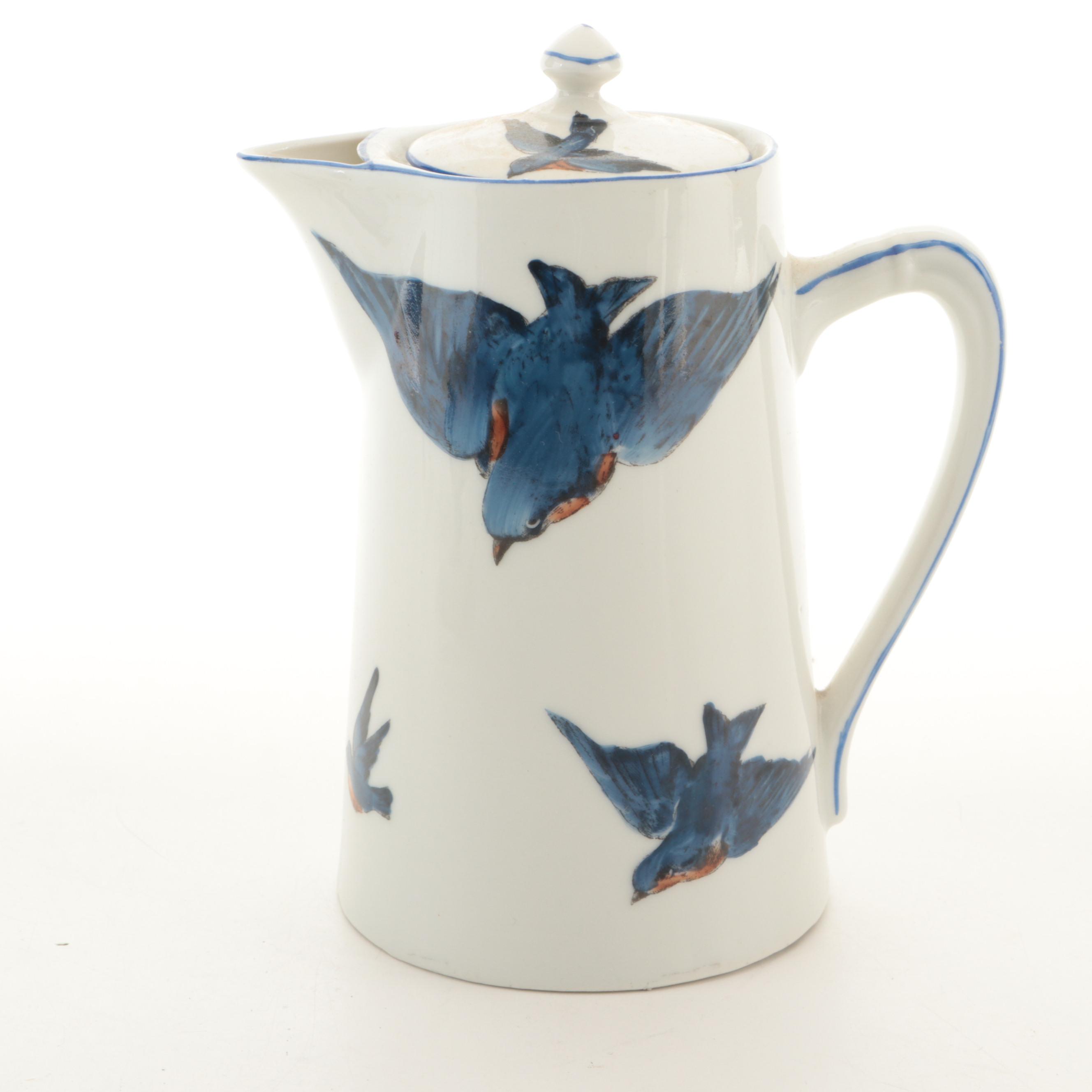 Victoria Porcelain "Blue Bird" Table Accessories with Other Ceramic Plates