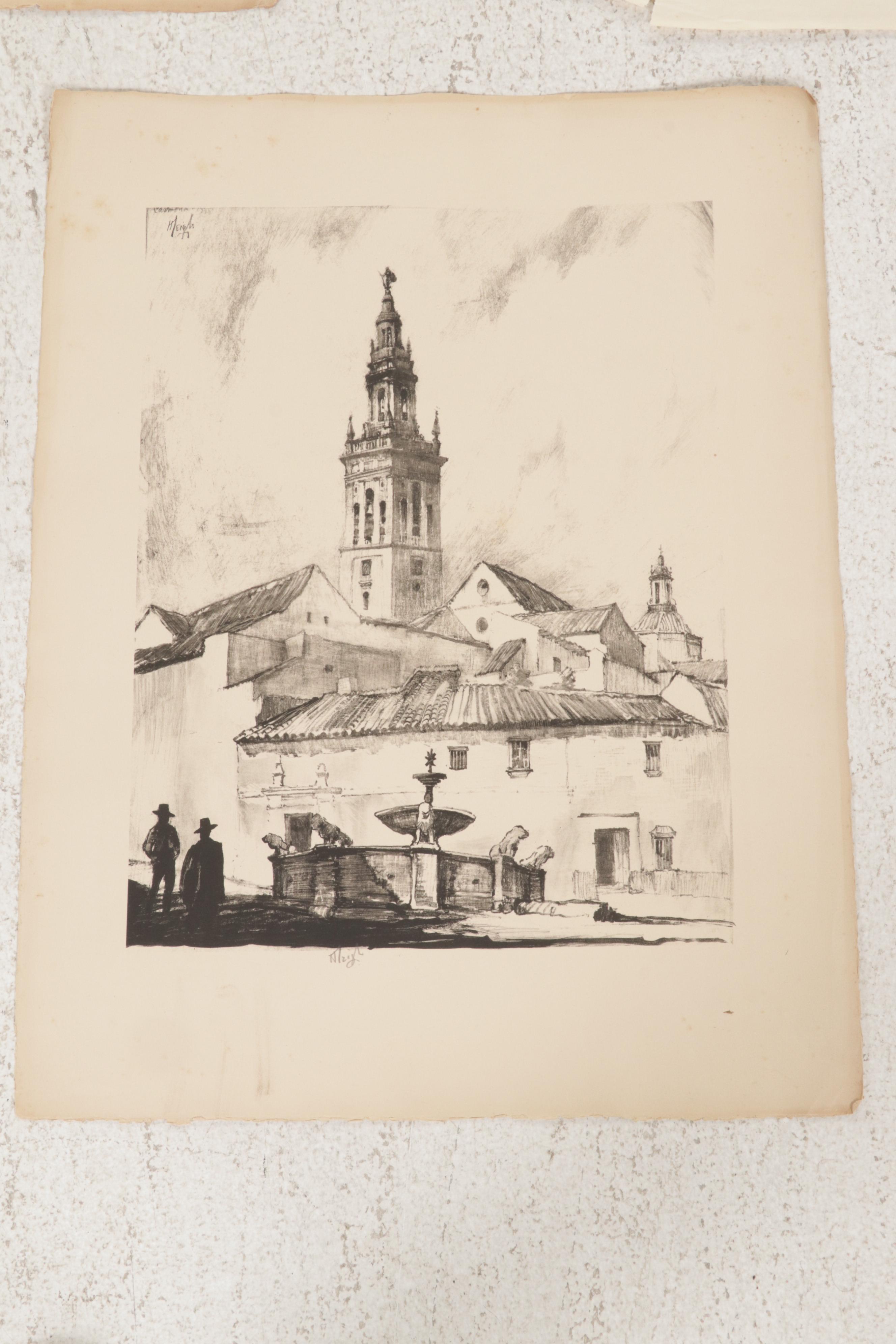 Howard Leigh Architectural Lithographs, Circa 1960