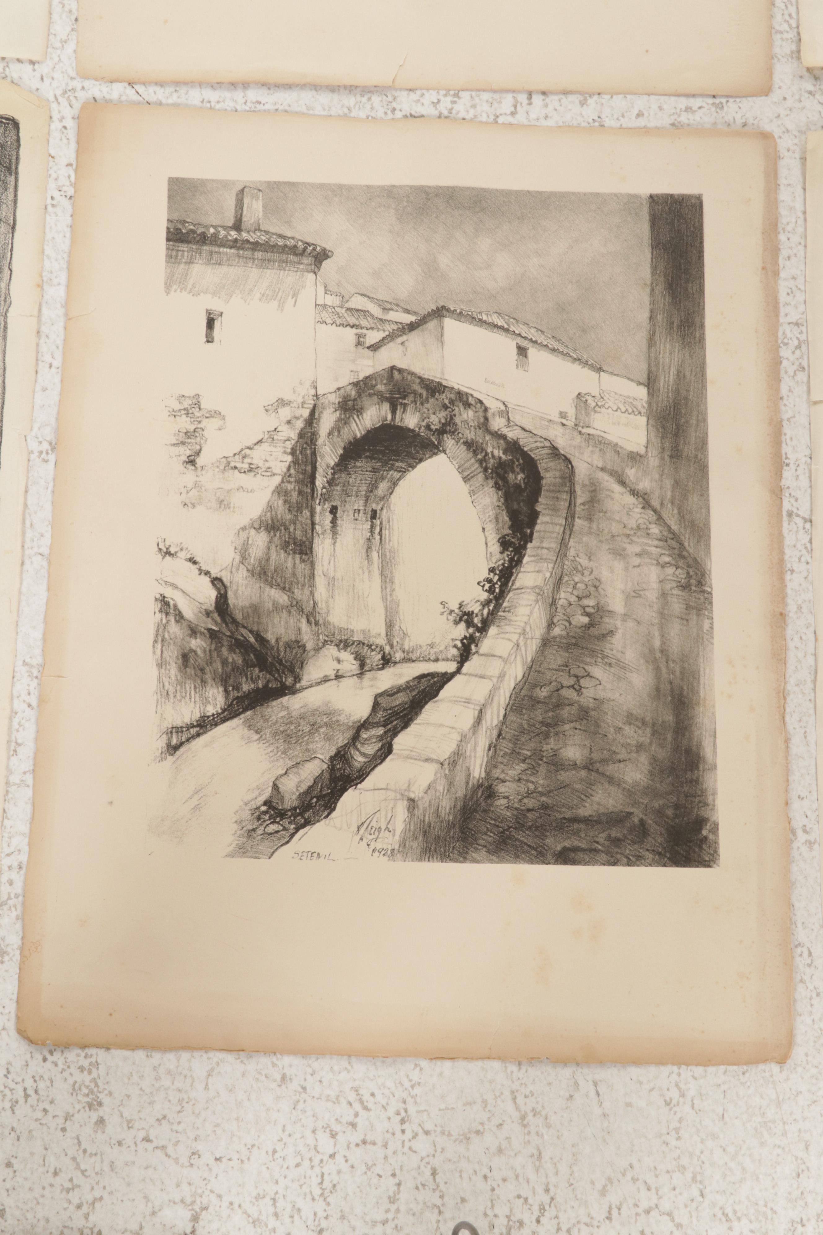 Howard Leigh Architectural Lithographs, Circa 1960