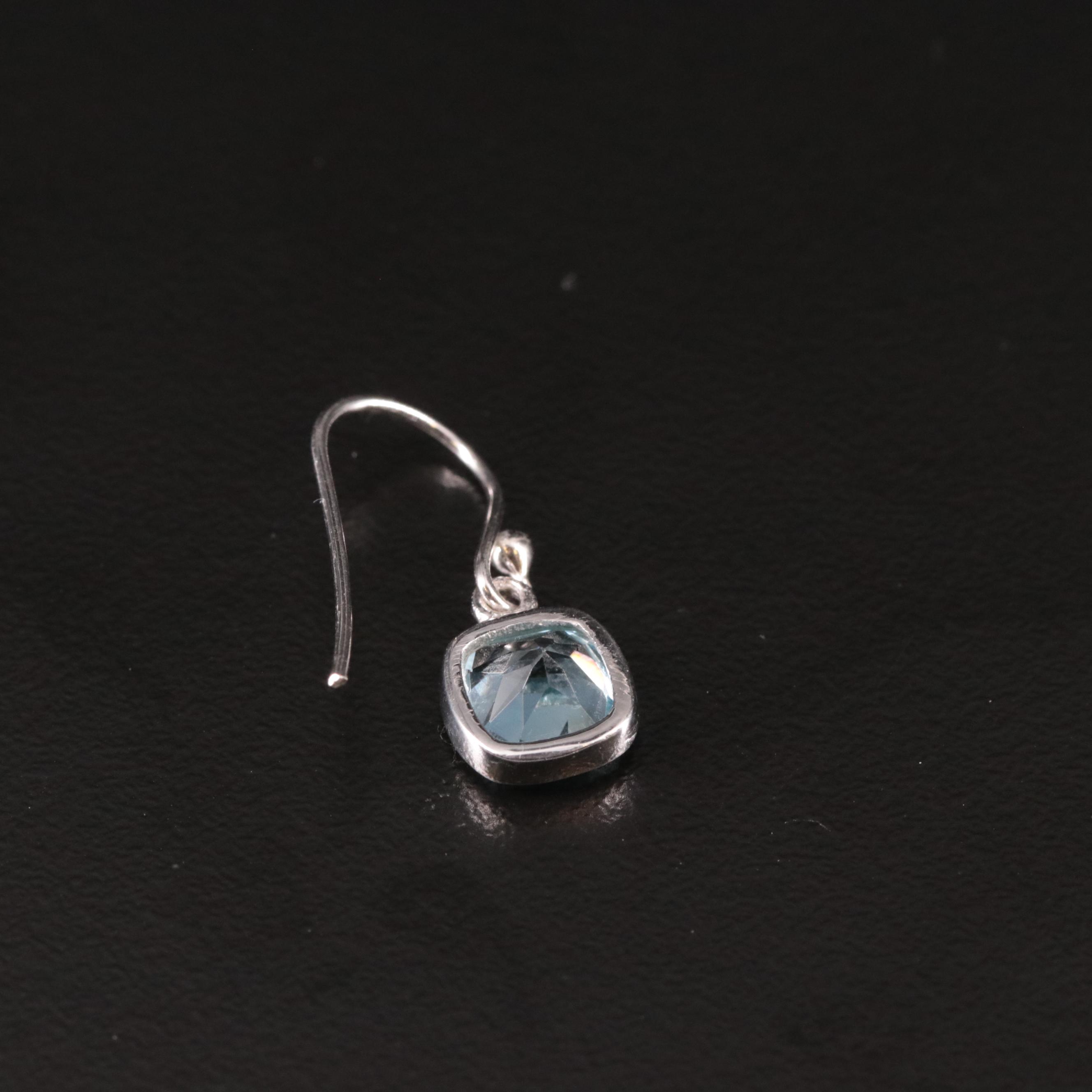 Sterling Blue Topaz Drop Earrings