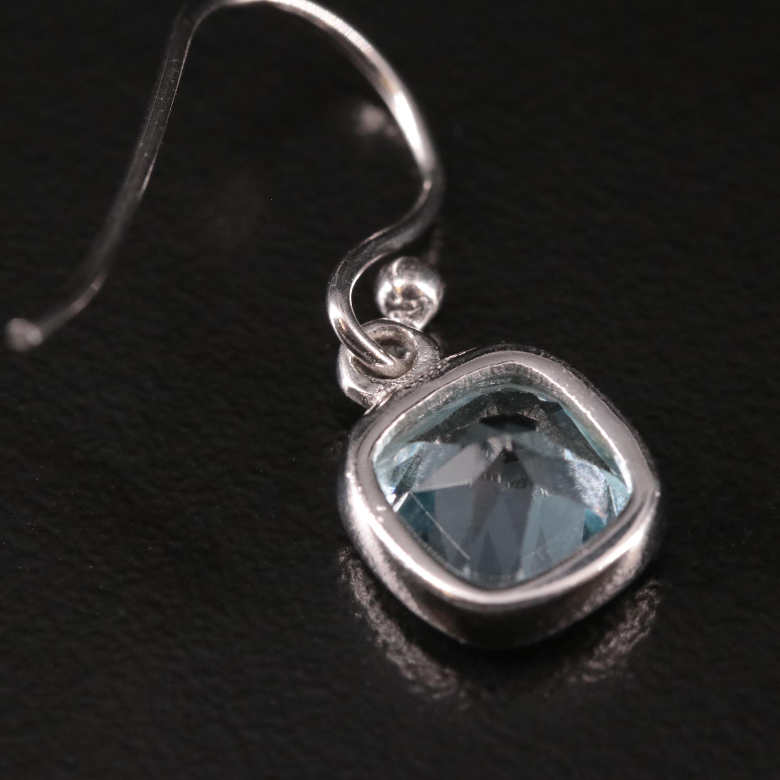 Sterling Blue Topaz Drop Earrings