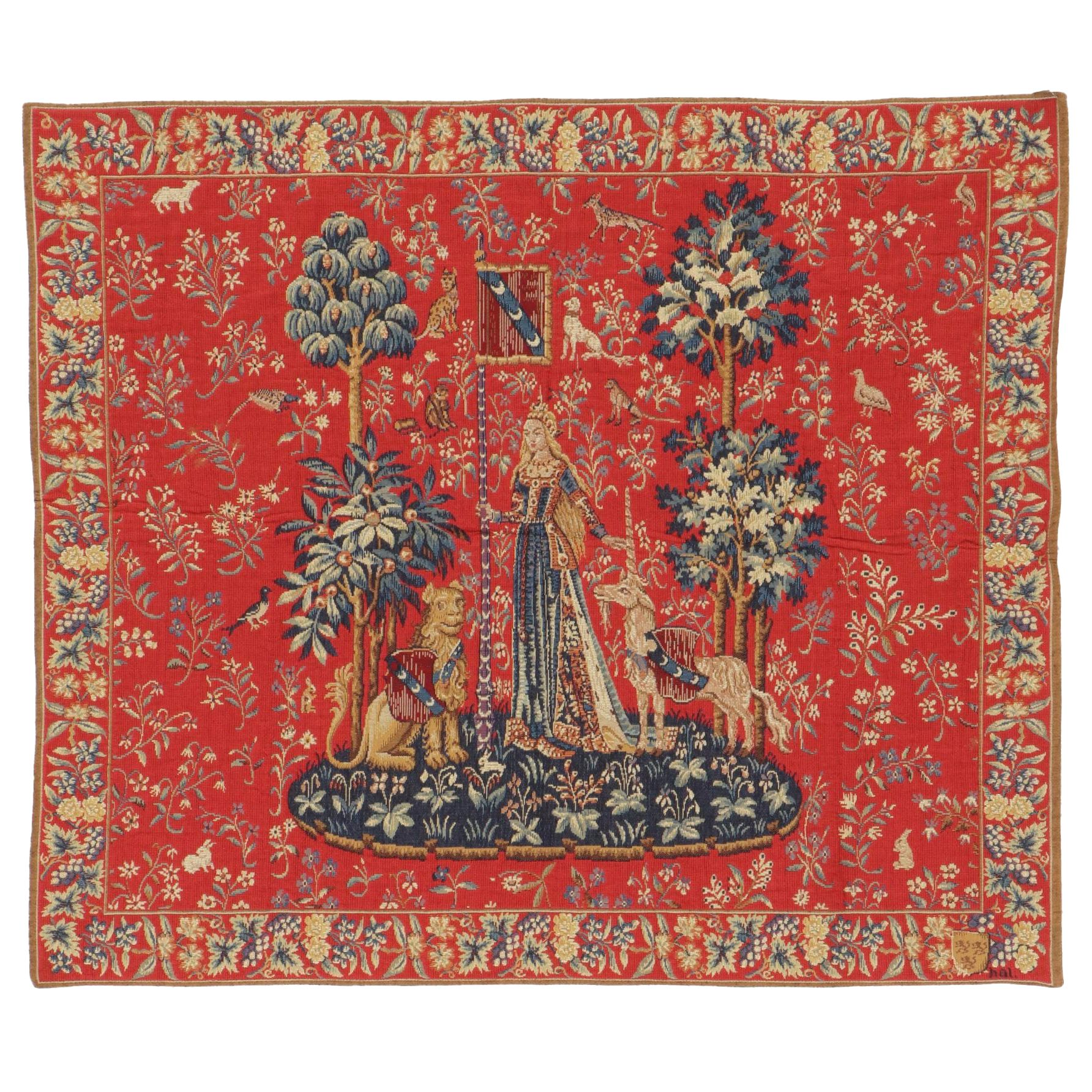 French Point des Meurins "The Touch" Machine Woven Tapestry