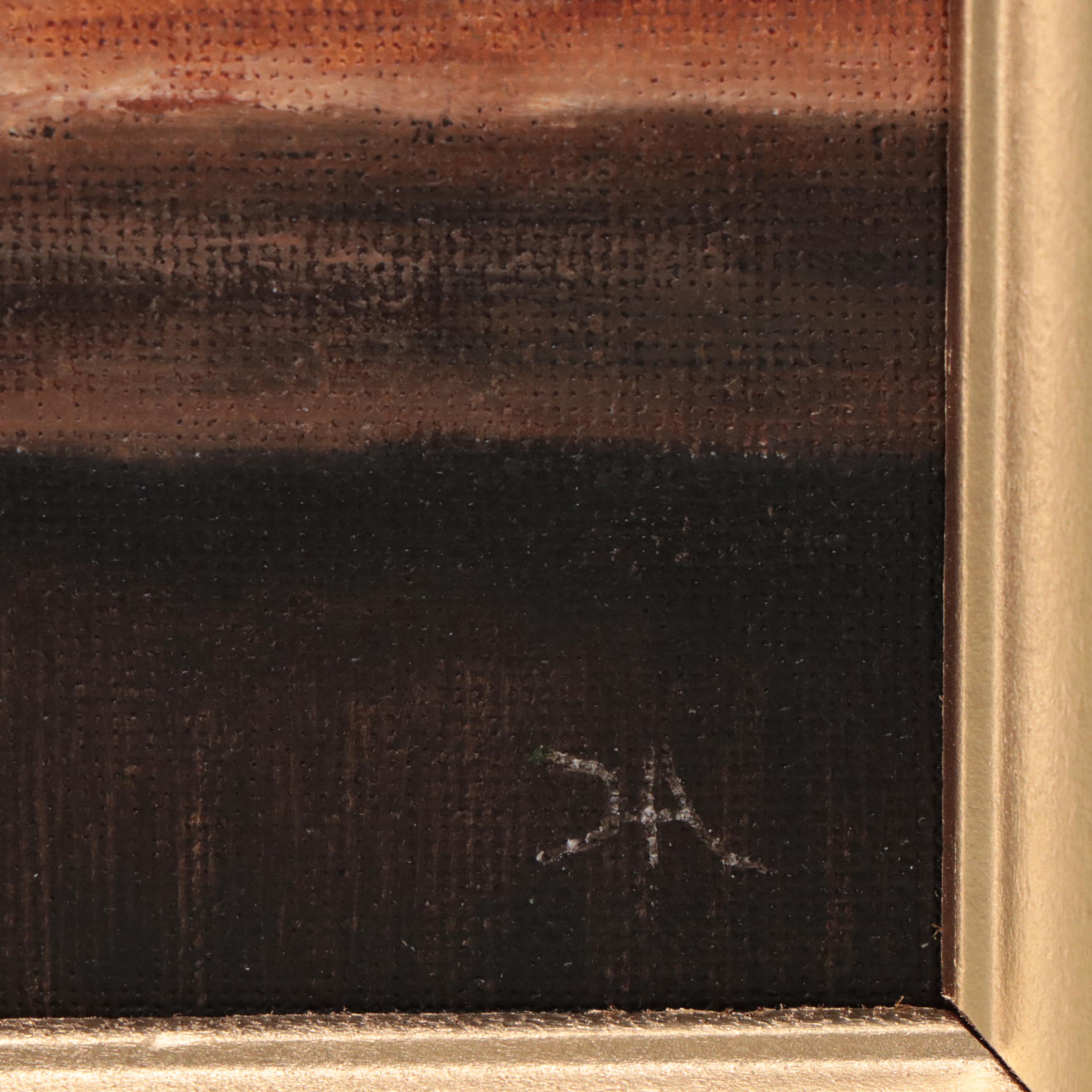 Houra H. Alghizzi Still Life Oil Painting "Green Pear and Cherry," 2023