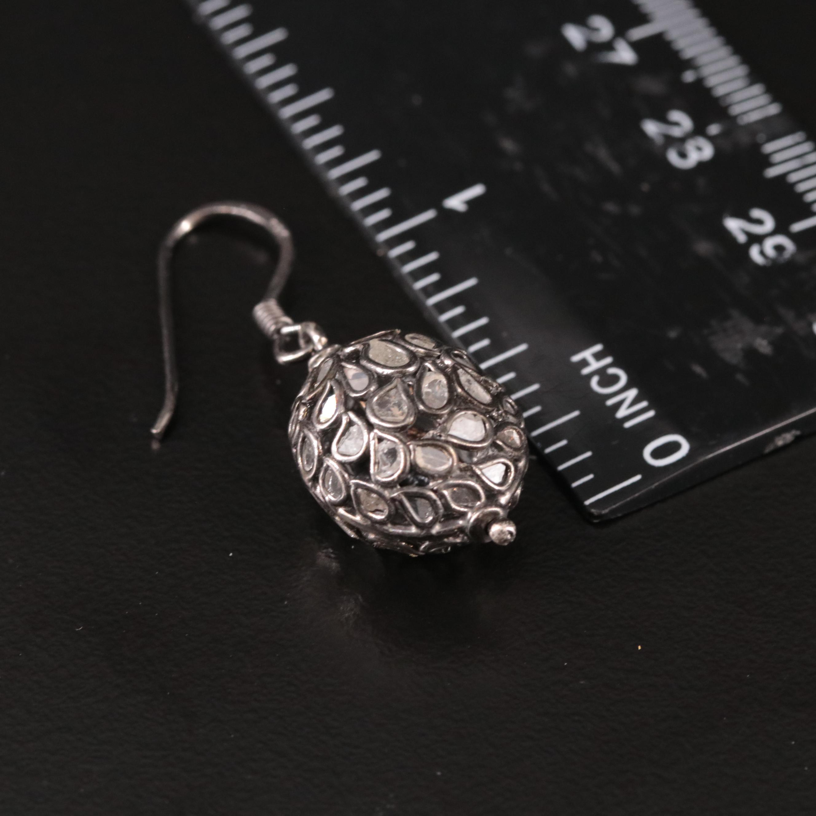 Sterling Diamond Drop Earrings