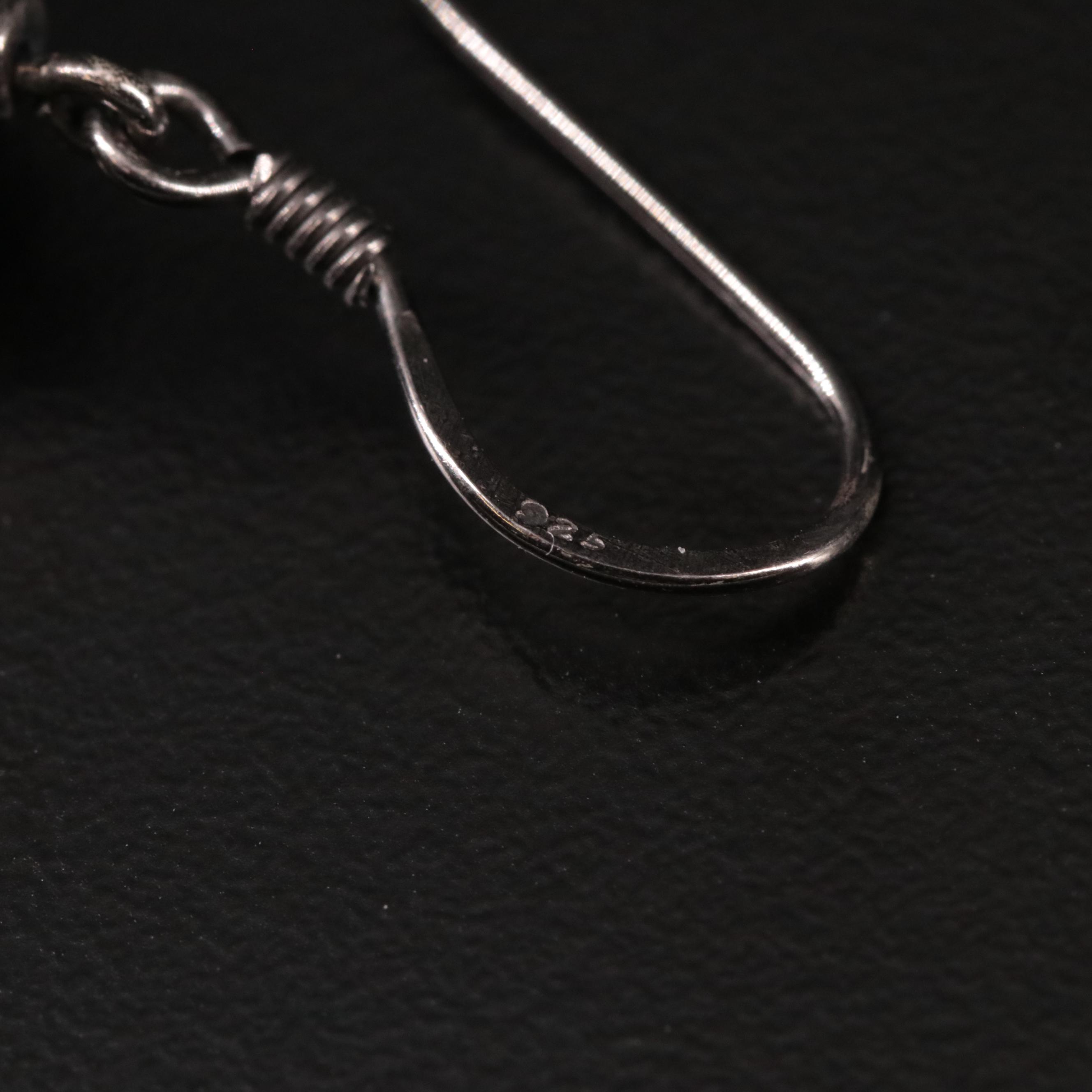 Sterling Diamond Drop Earrings