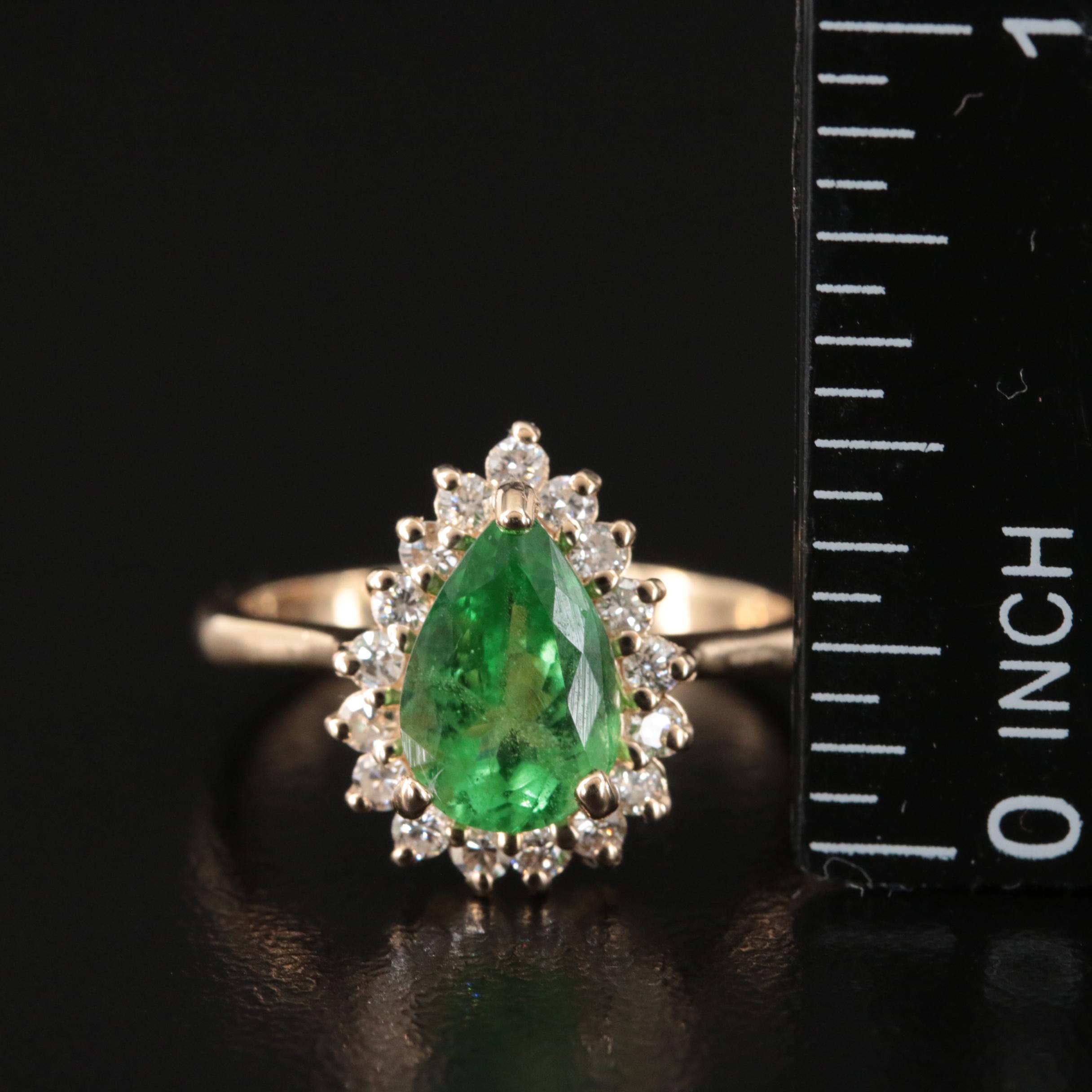 14K 1.94 CT Tsavorite Garnet and Diamond Ring with GIA Report