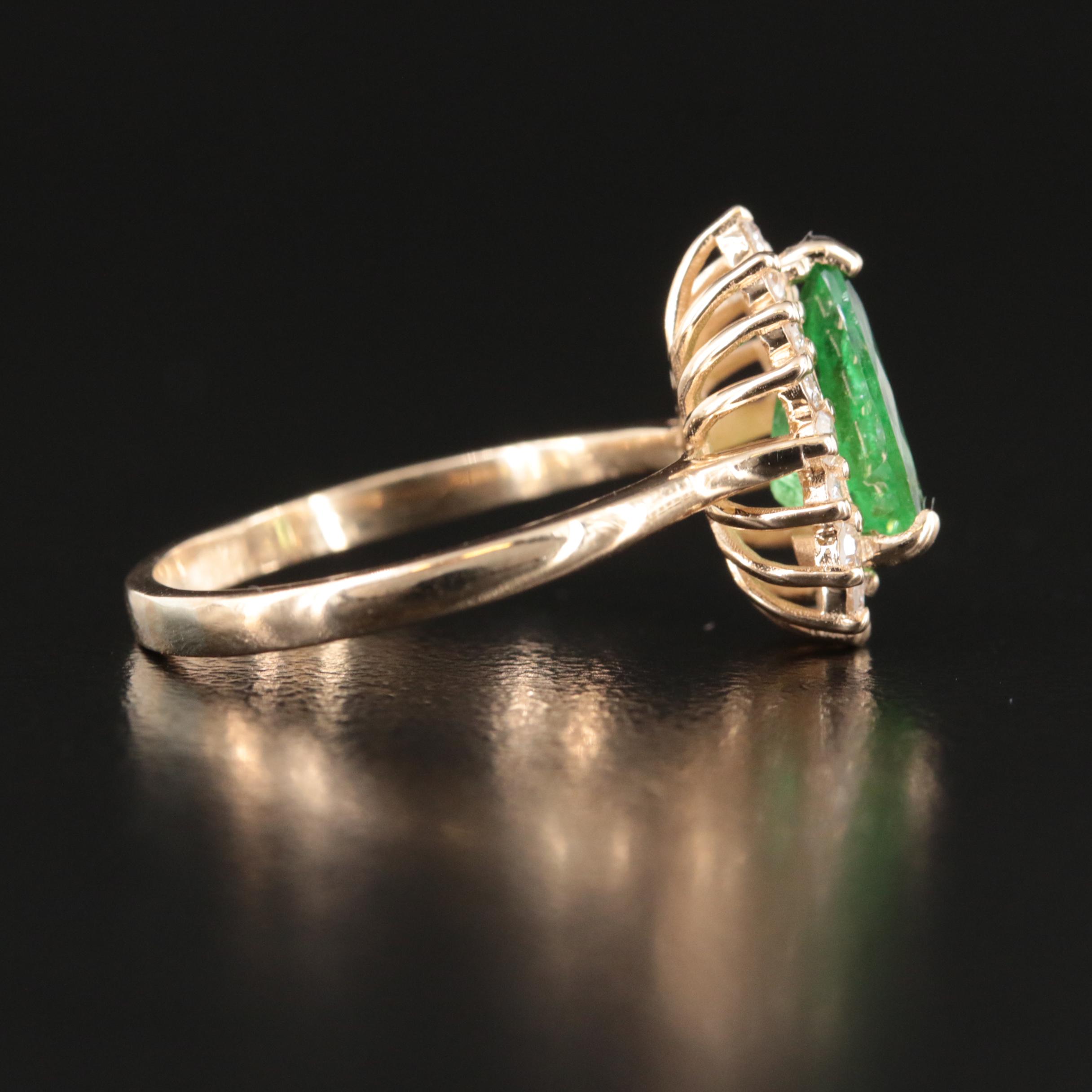 14K 1.94 CT Tsavorite Garnet and Diamond Ring with GIA Report