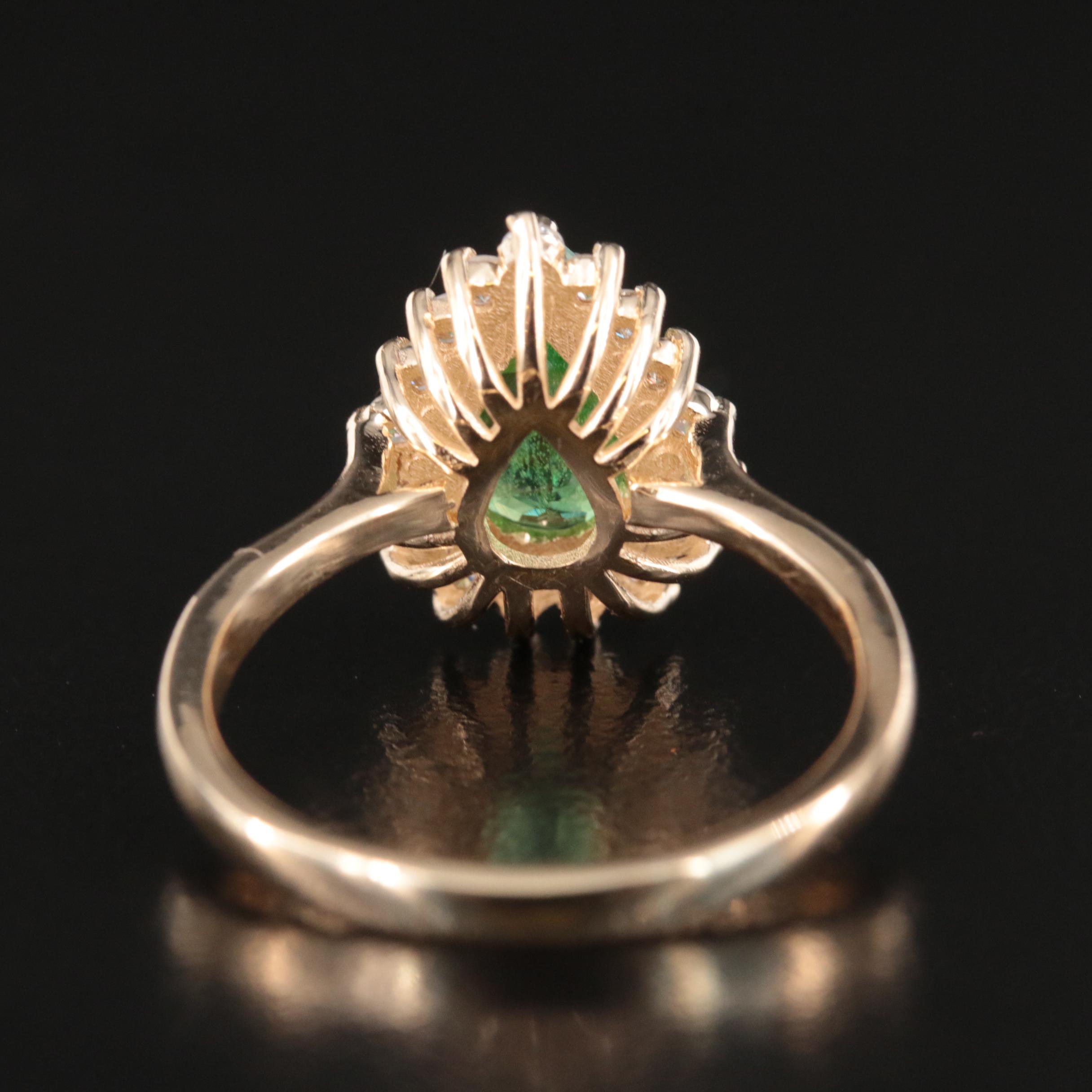 14K 1.94 CT Tsavorite Garnet and Diamond Ring with GIA Report