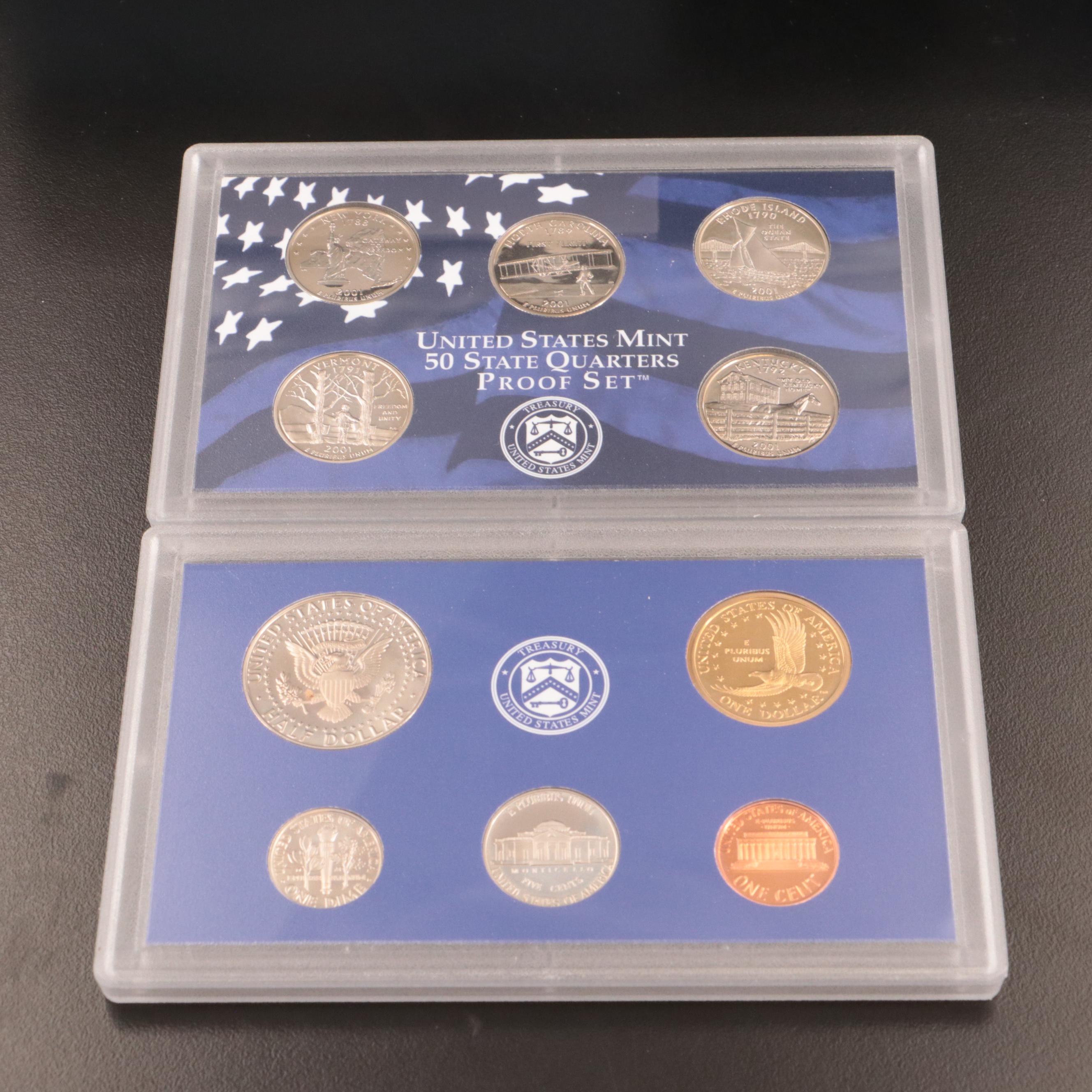 Ten Different U.S. Mint Proof Sets, 2001–2010