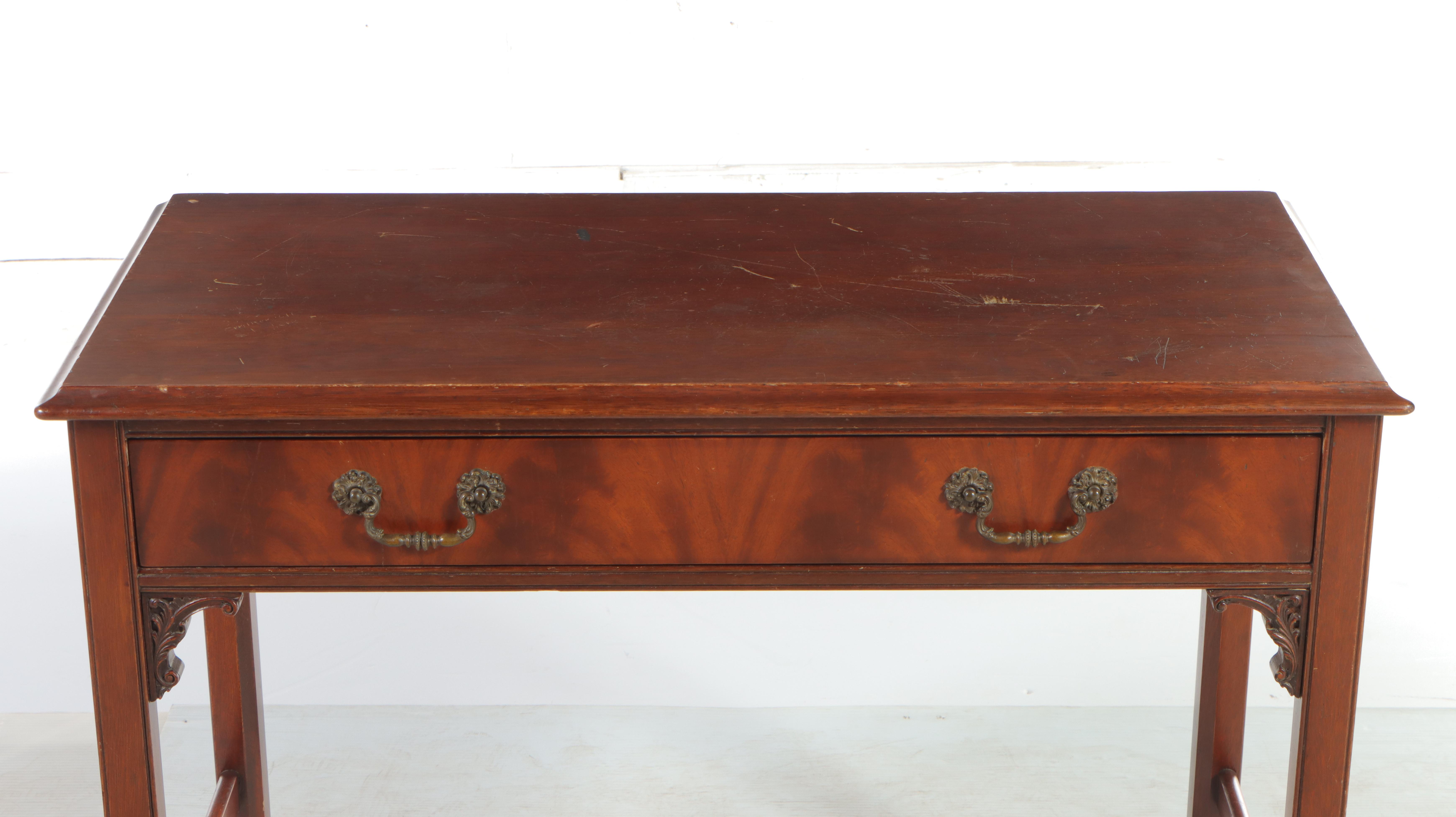 George III Style Mahogany Writing Table, Early to Mid 20th Century