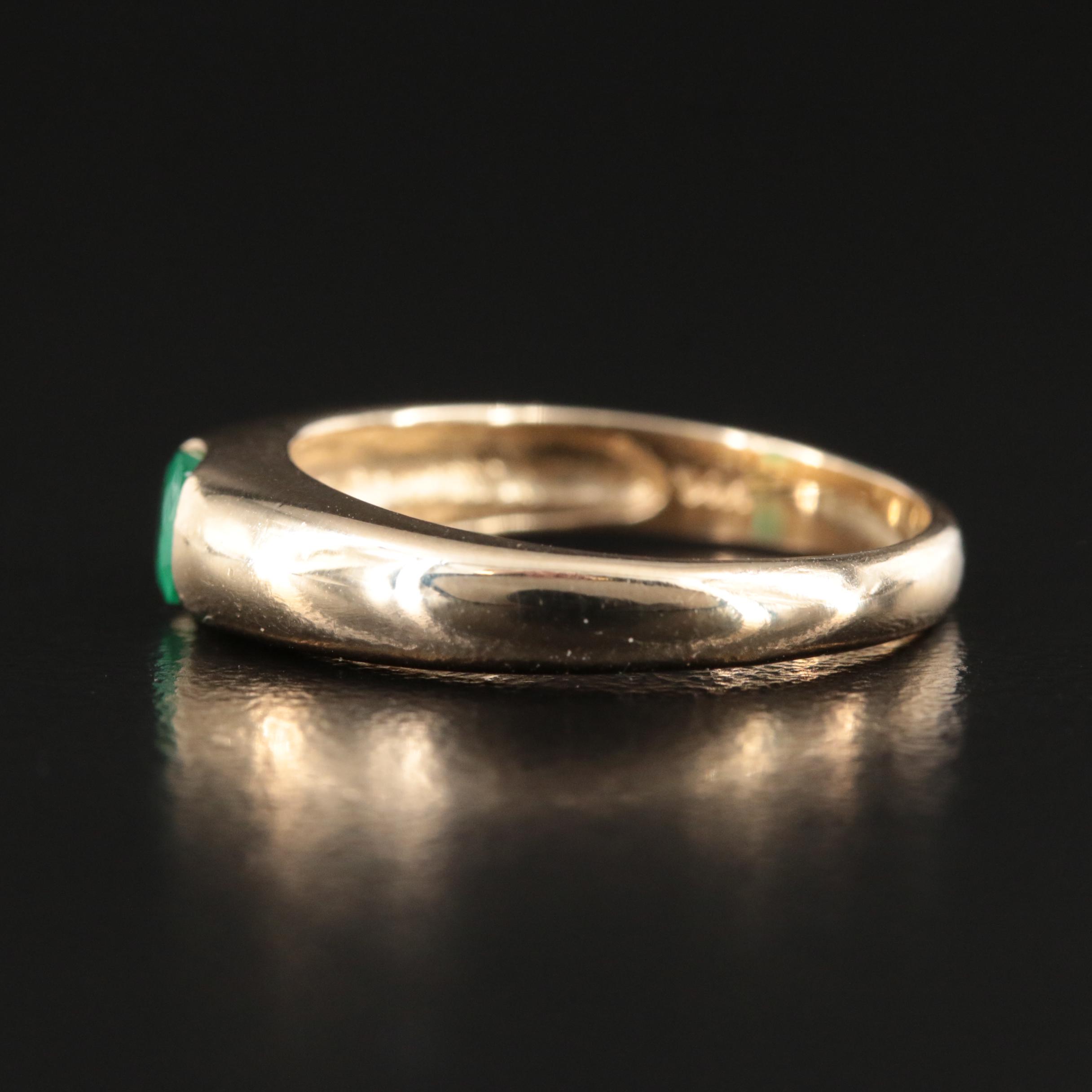 14K Emerald East-West Set Ring
