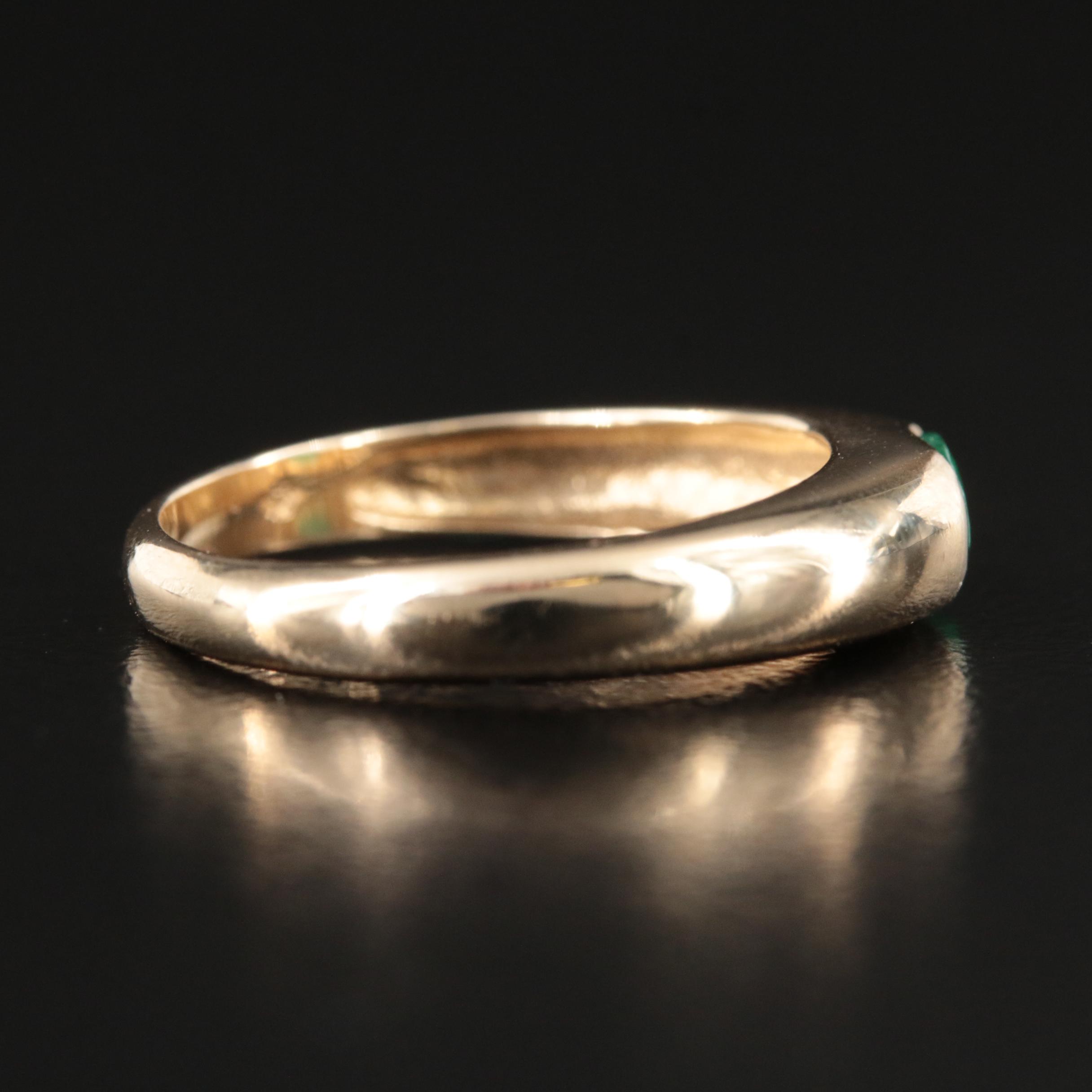 14K Emerald East-West Set Ring