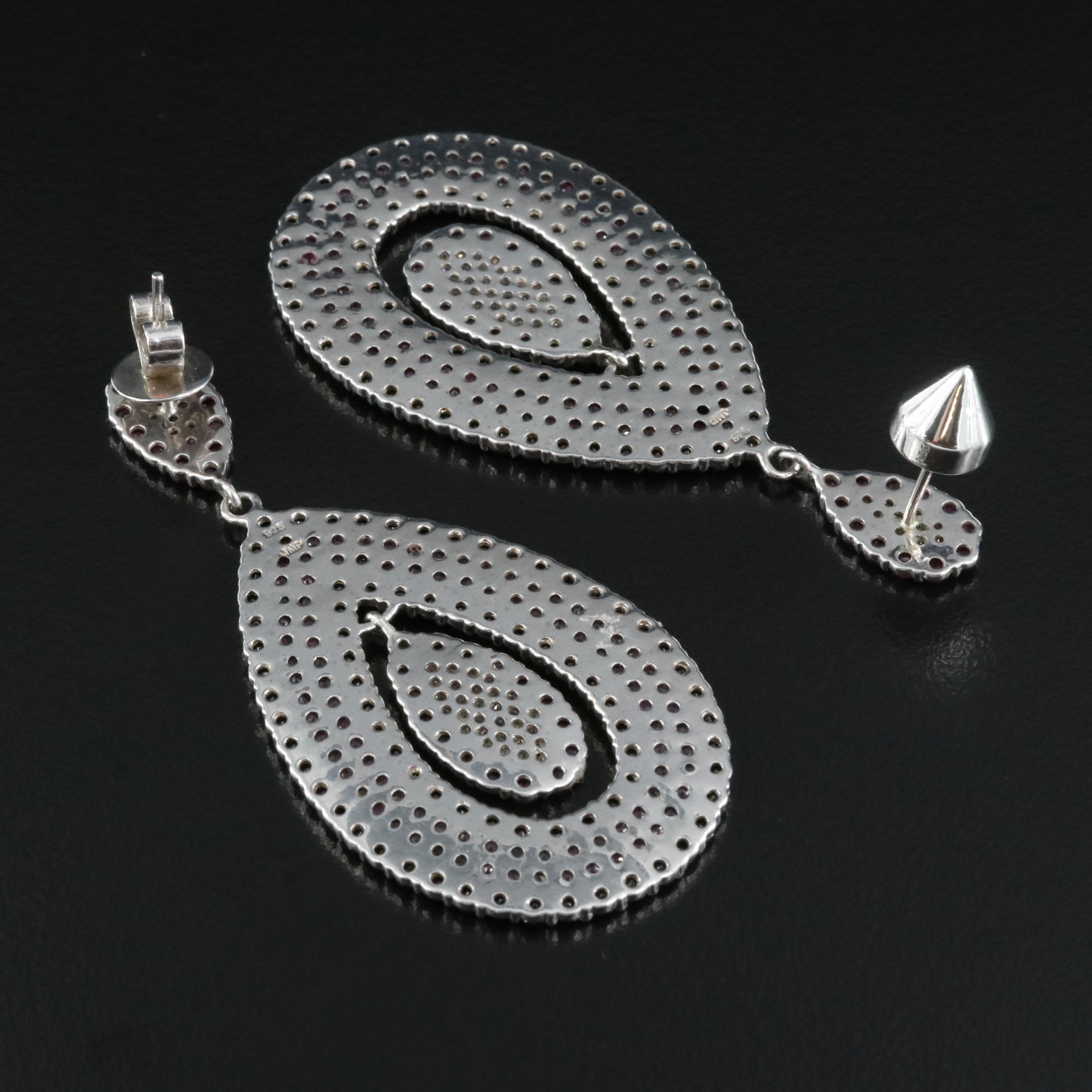 Sterling Ruby, Topaz and Spinel Earrings