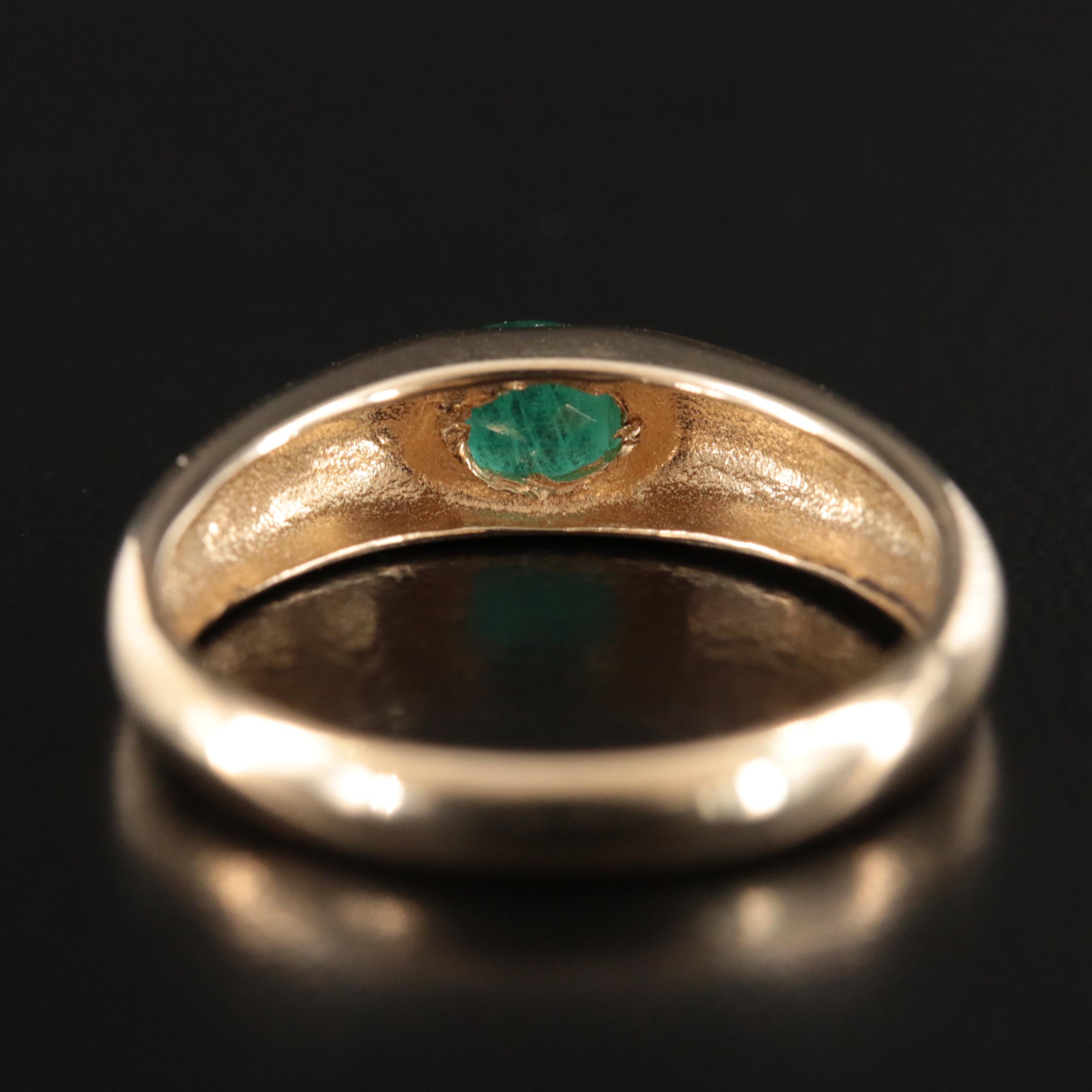 14K Emerald East-West Set Ring