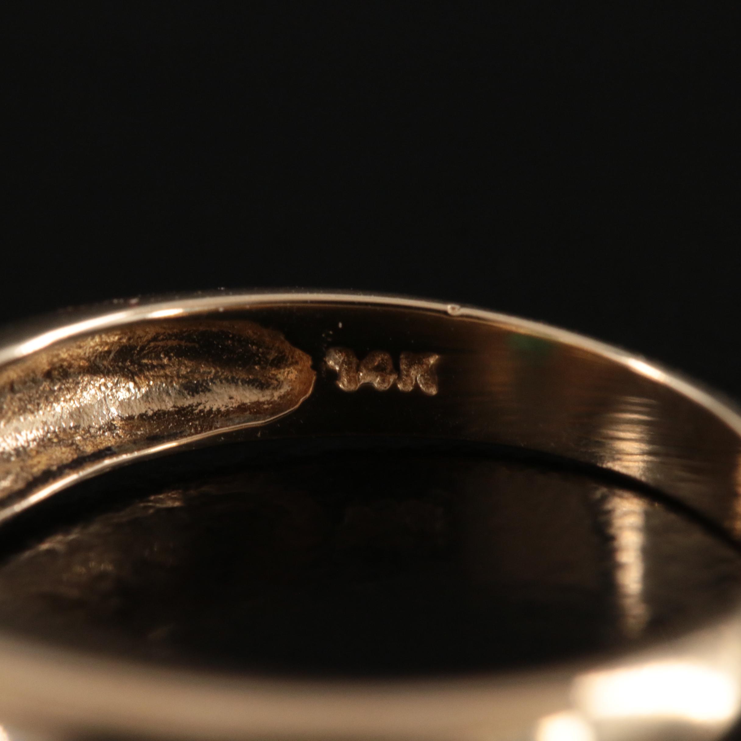 14K Emerald East-West Set Ring