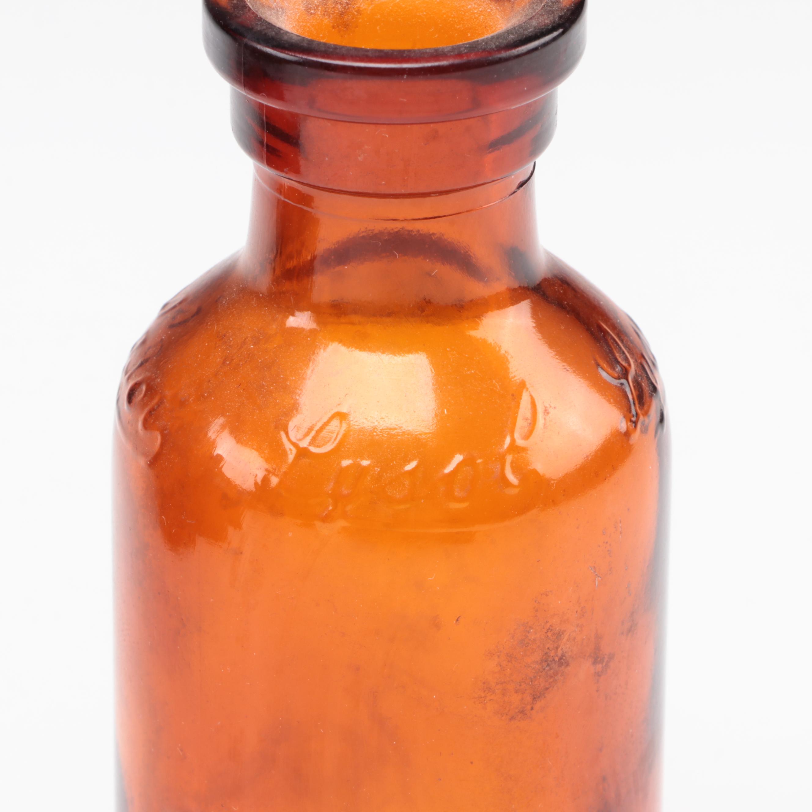 Lysol, Clorox and Other Amber Glass Bottles, Early to Mid-20th Century