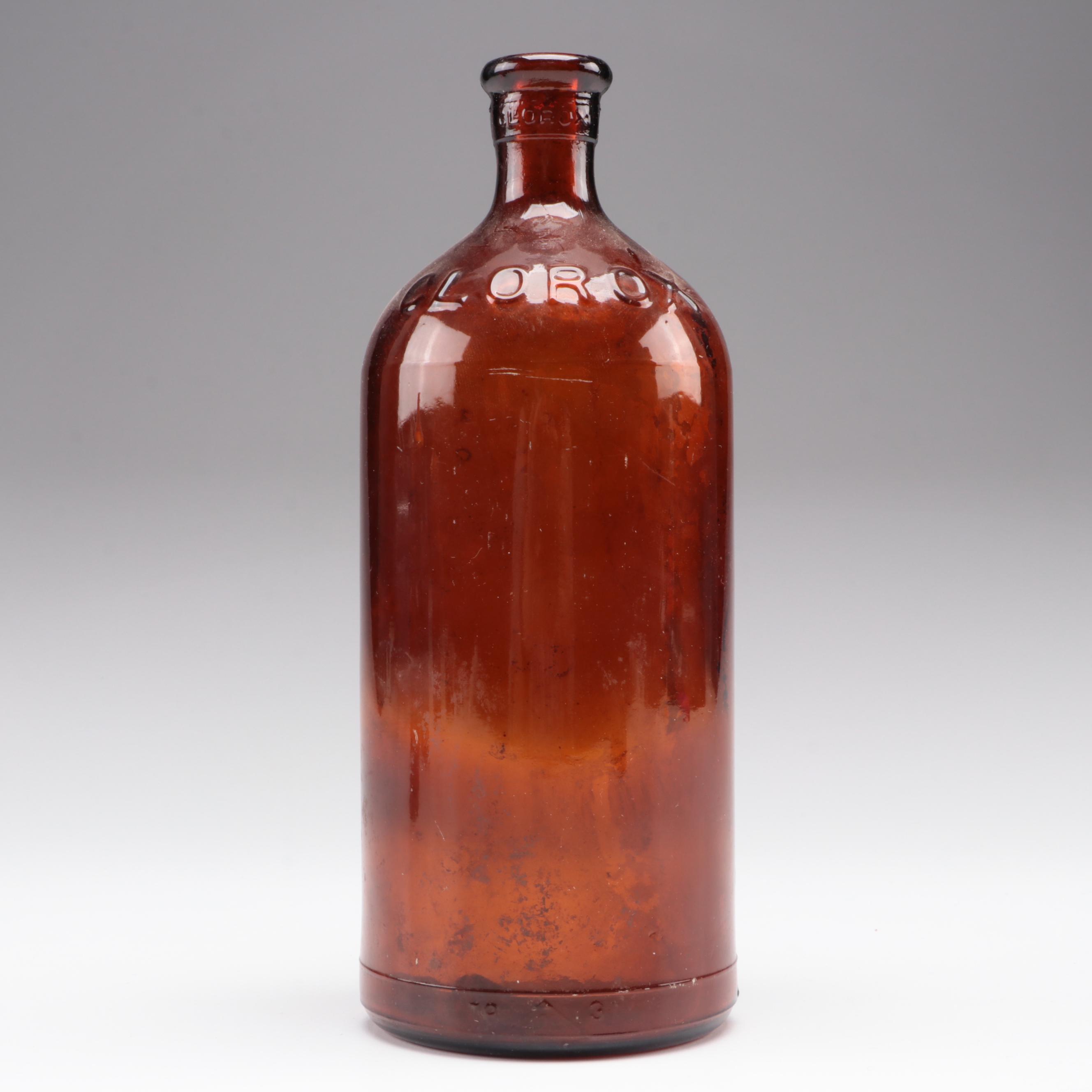 Lysol, Clorox and Other Amber Glass Bottles, Early to Mid-20th Century