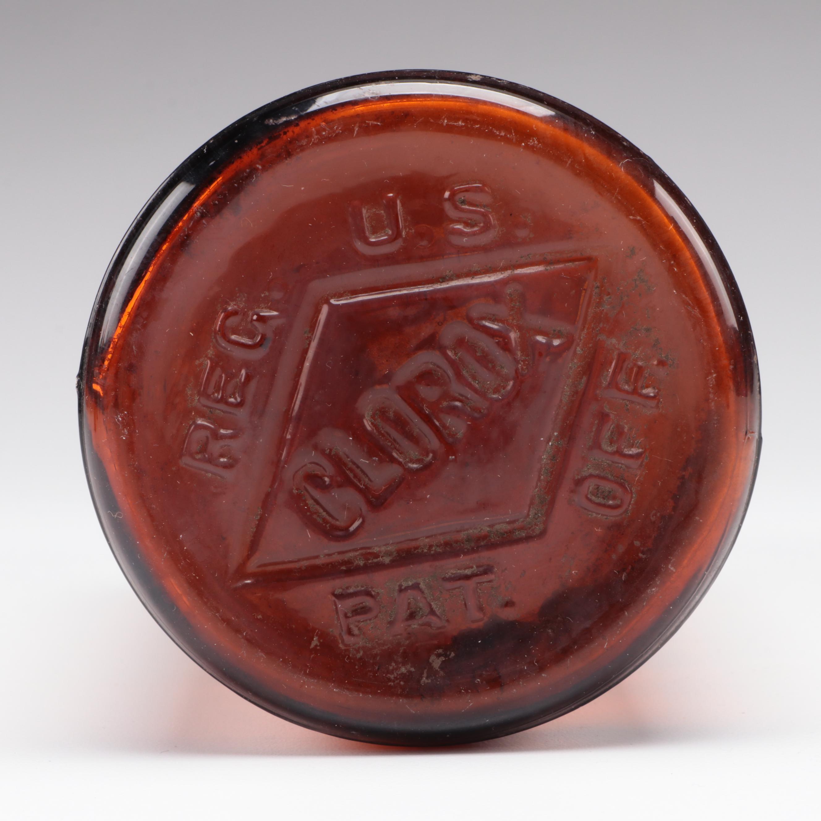 Lysol, Clorox and Other Amber Glass Bottles, Early to Mid-20th Century