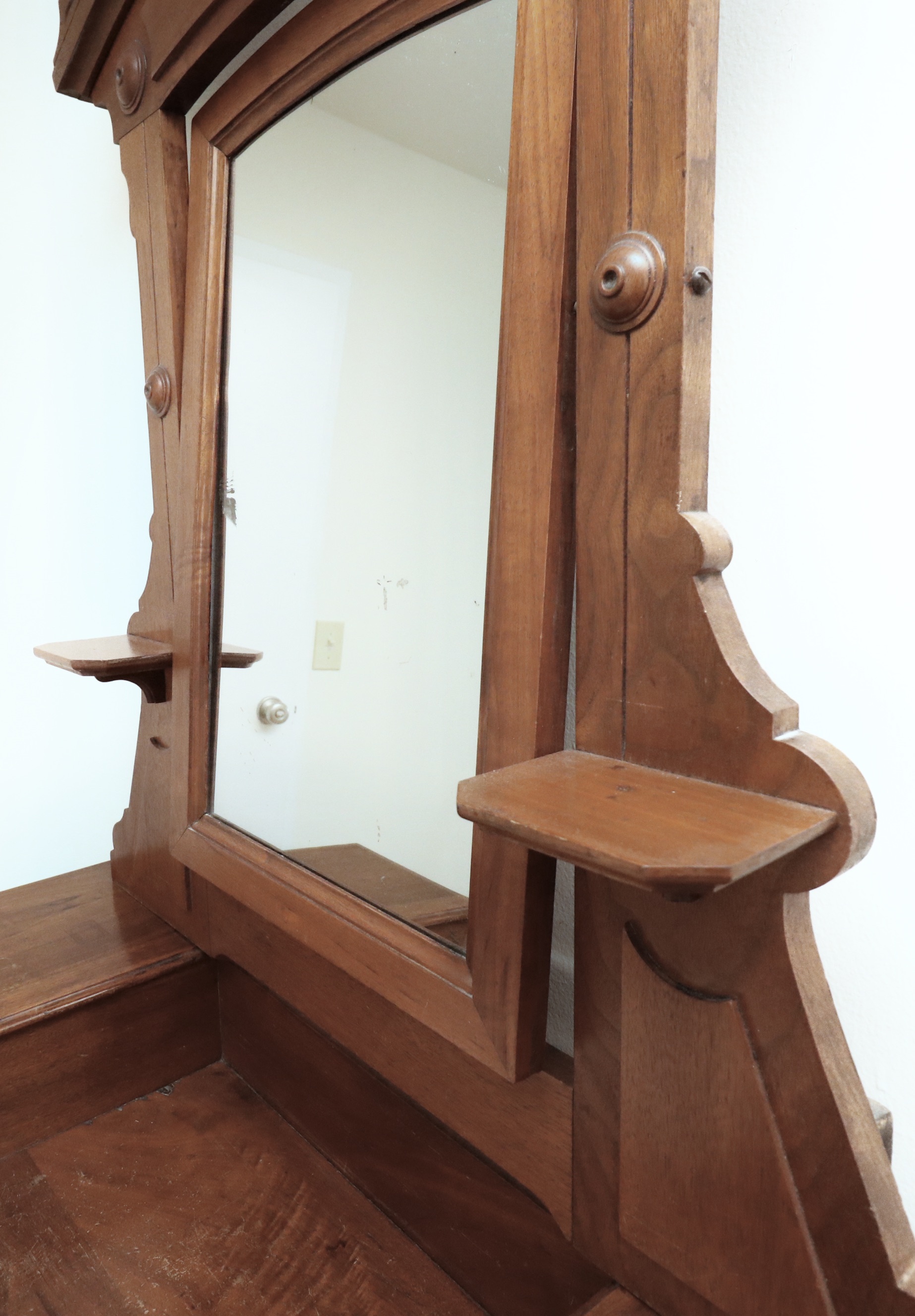 Victorian Eastlake Style Walnut Marble Top Dresser, Late 19th Century
