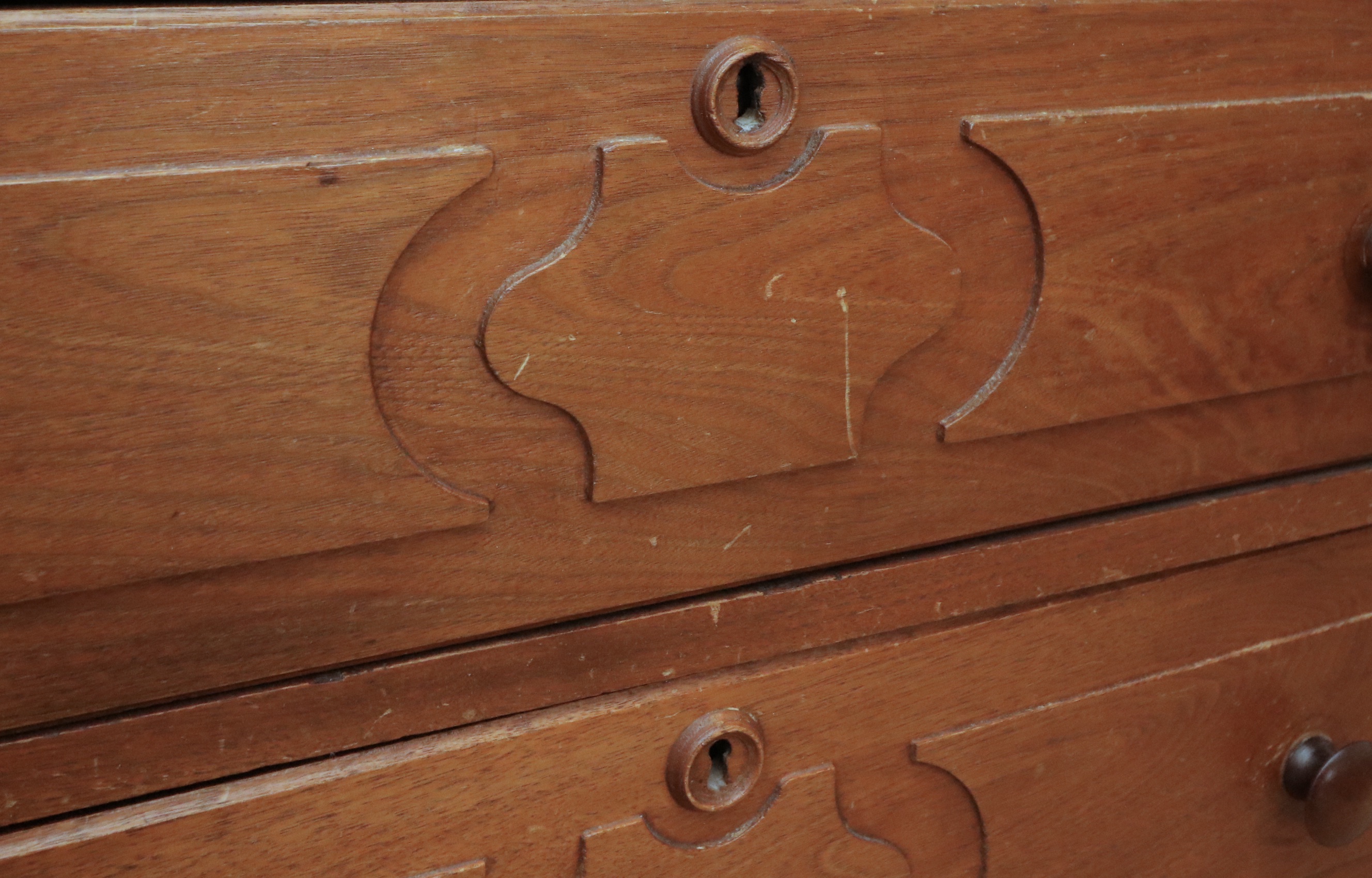 Victorian Eastlake Style Walnut Marble Top Dresser, Late 19th Century