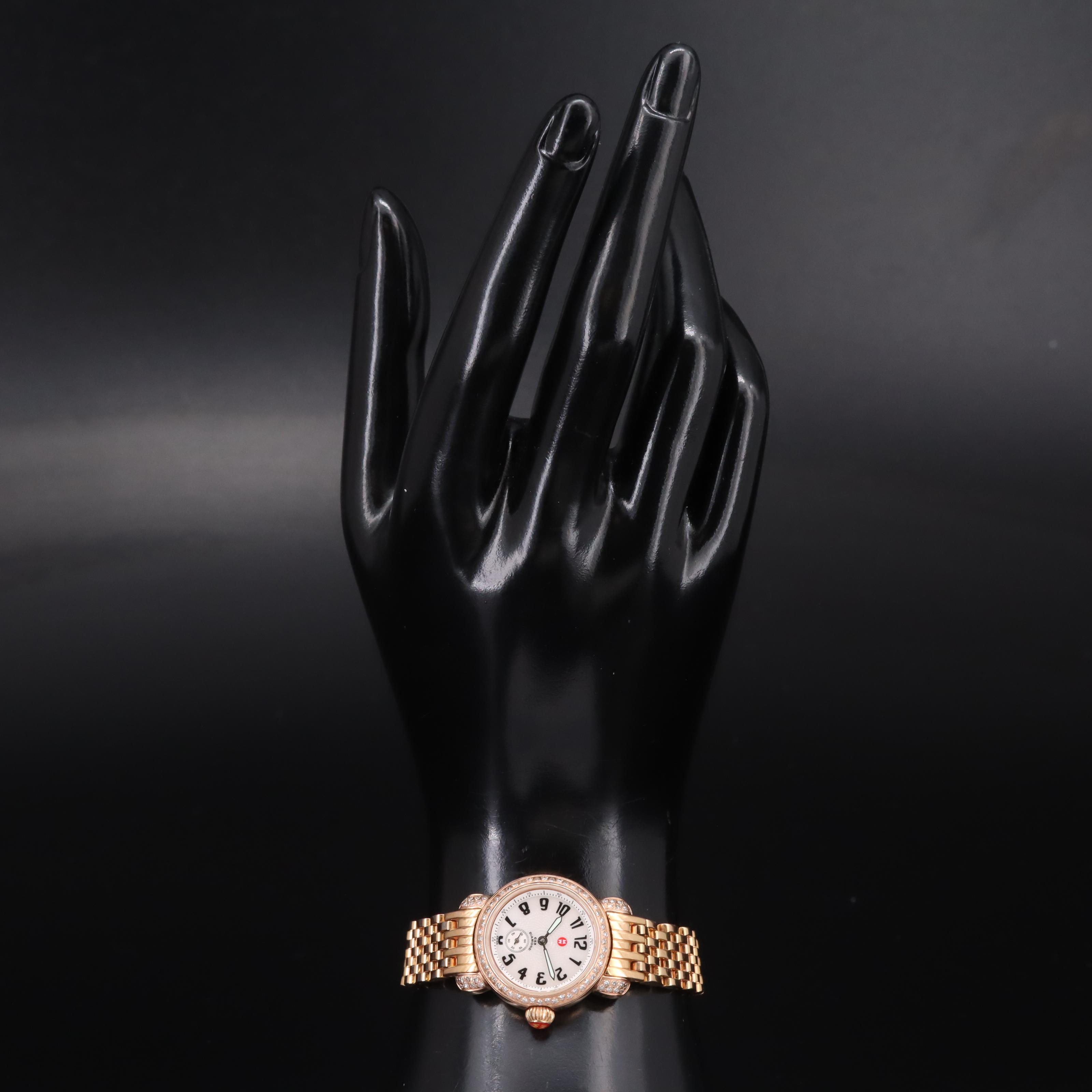 Michele Petite CSX Diamond Rose Gold Tone Watch
