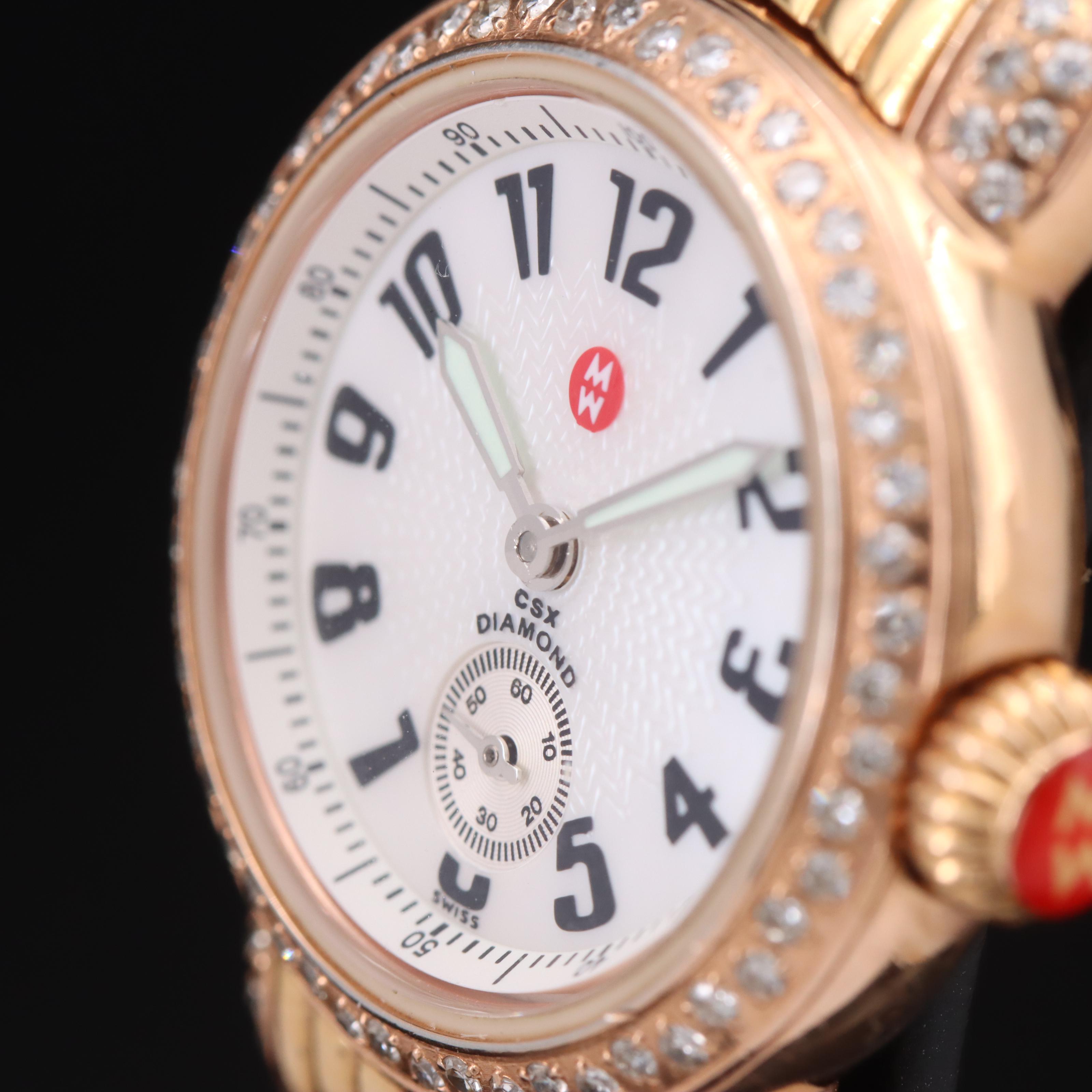 Michele Petite CSX Diamond Rose Gold Tone Watch