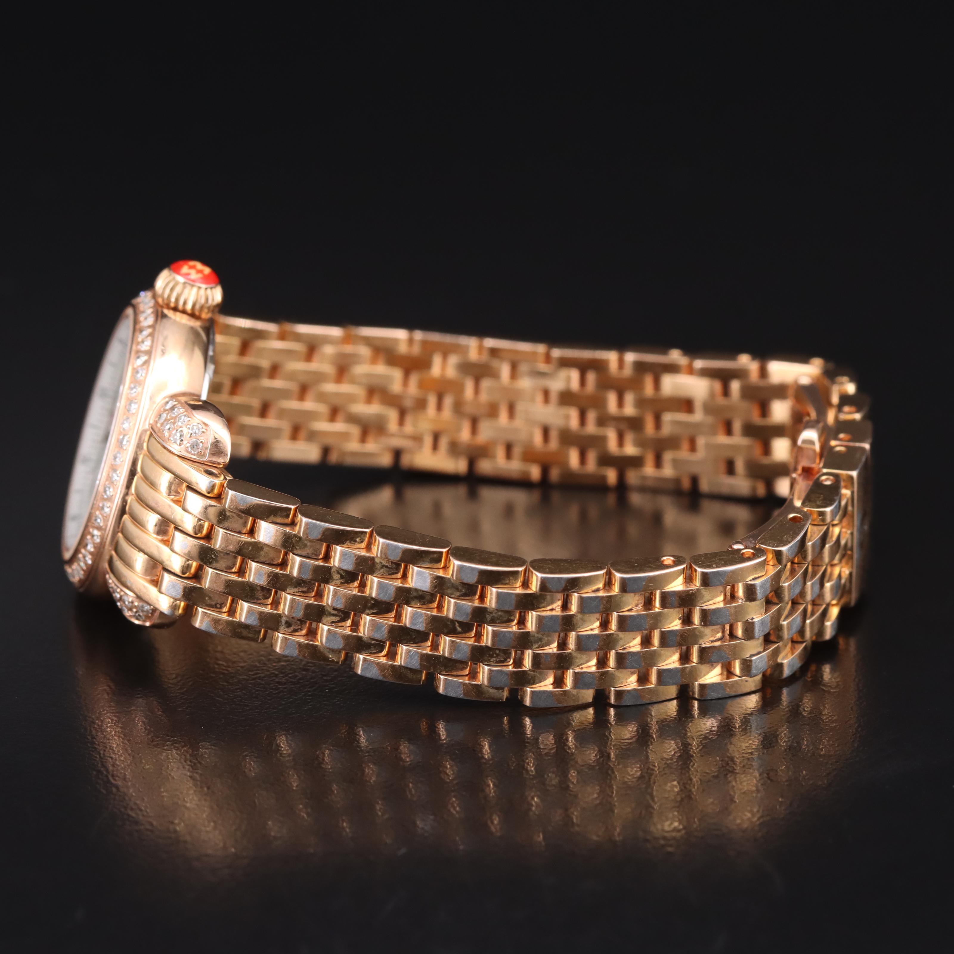 Michele Petite CSX Diamond Rose Gold Tone Watch