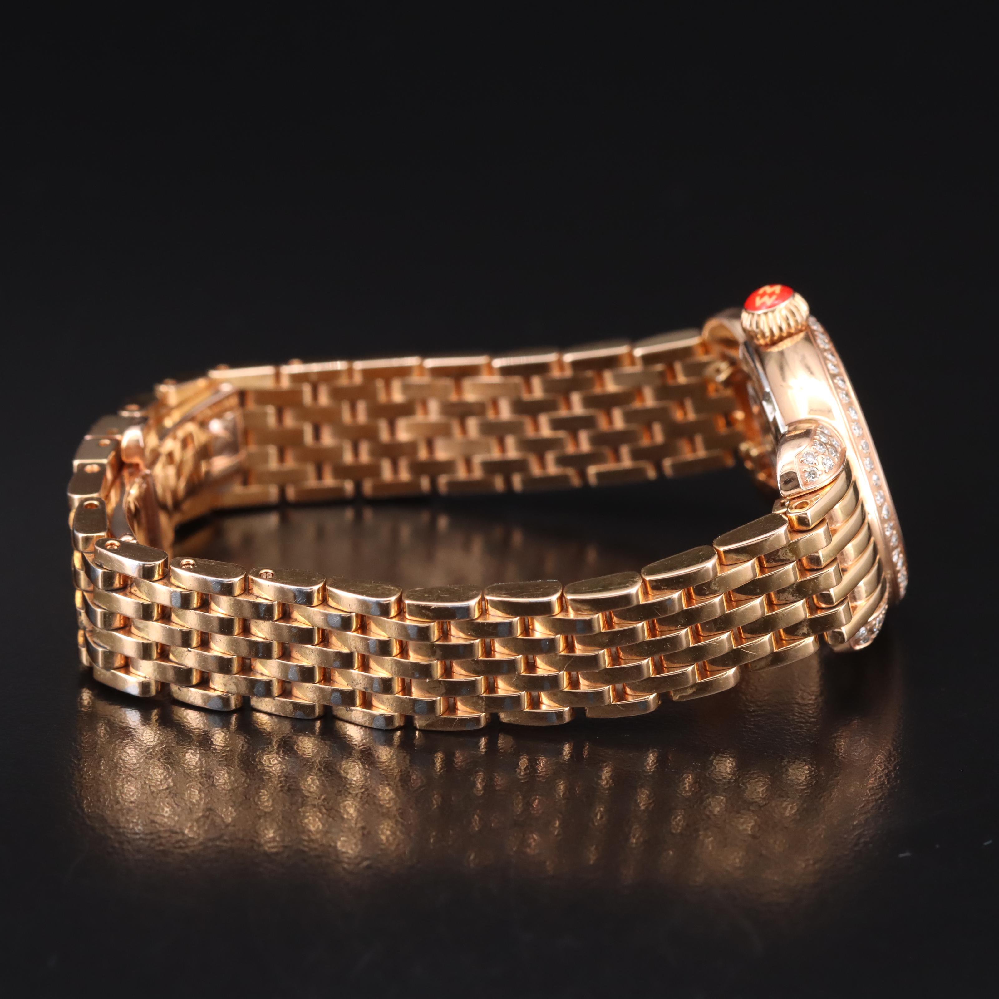 Michele Petite CSX Diamond Rose Gold Tone Watch