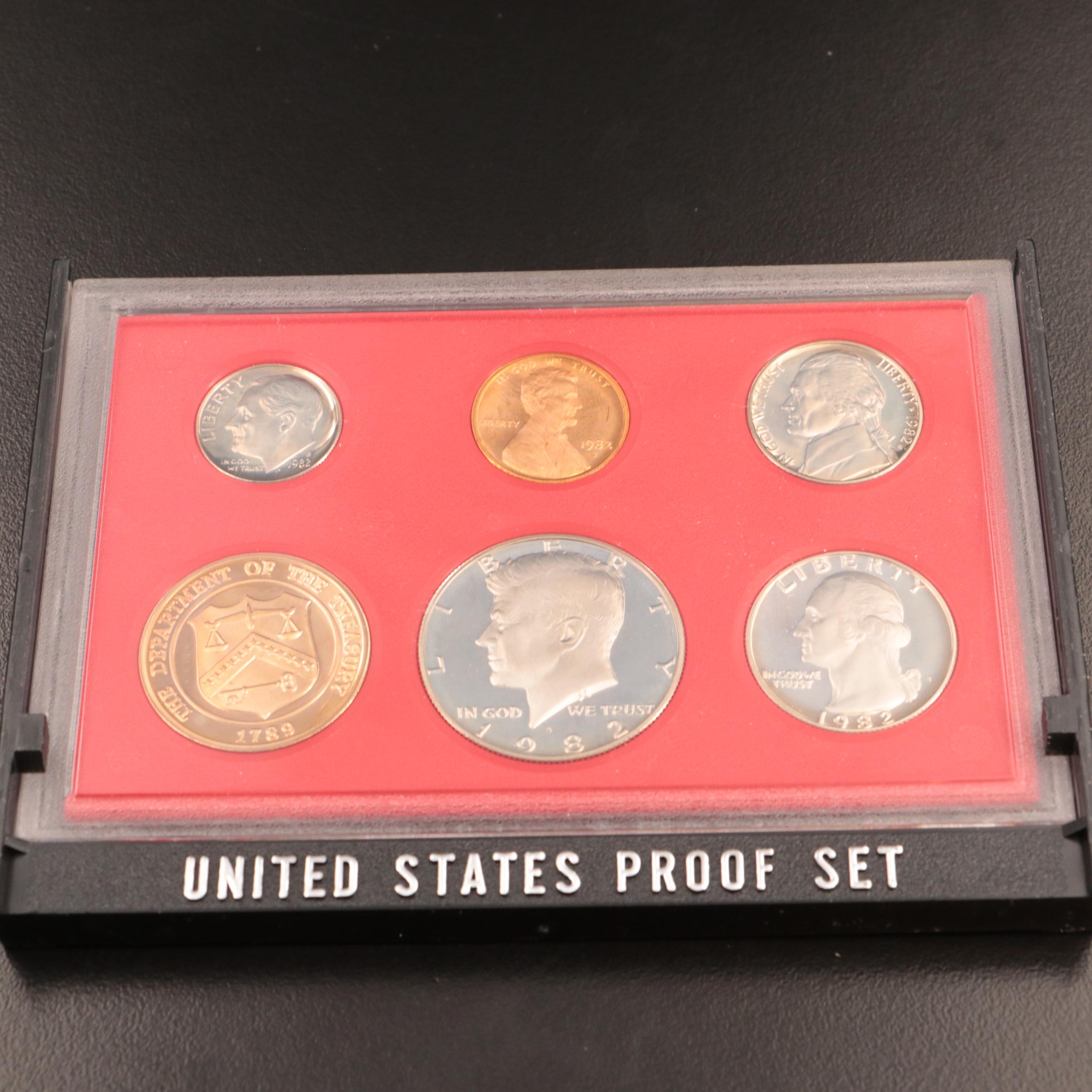 Fourteen U.S. Mint Proof Sets, 1973–1982