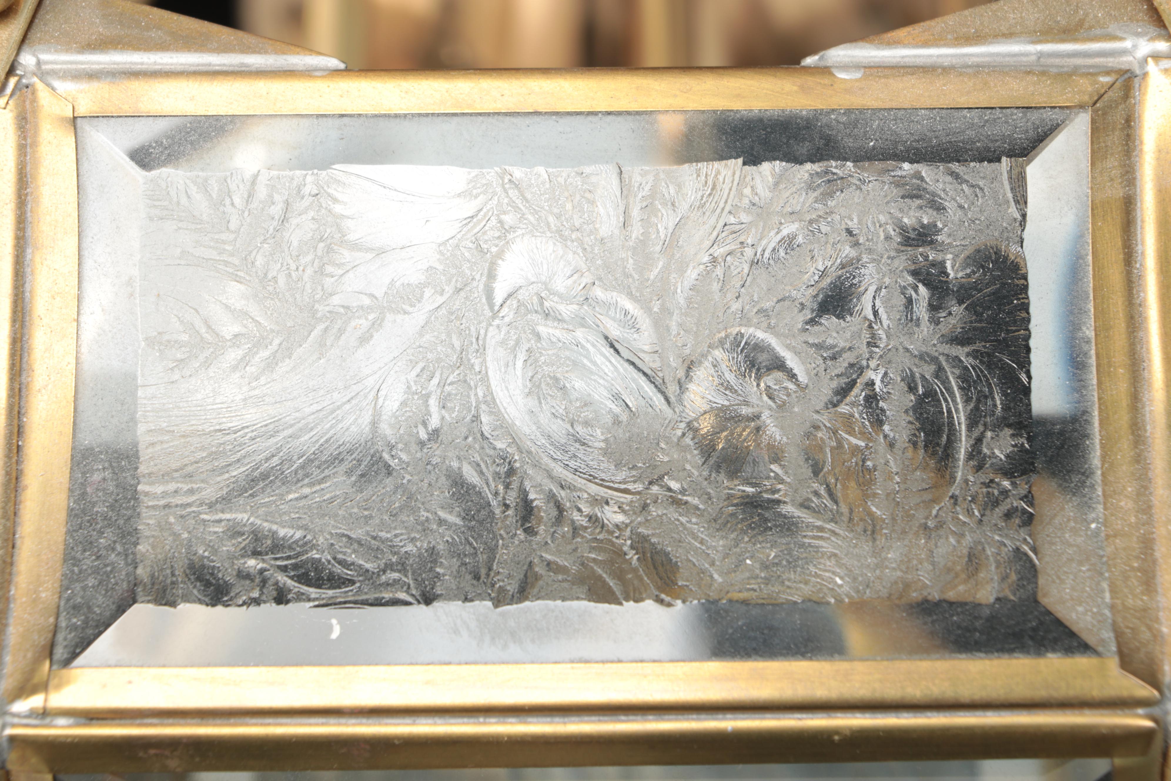 Brass and Beveled Glass Pendant Light, Late 20th Century