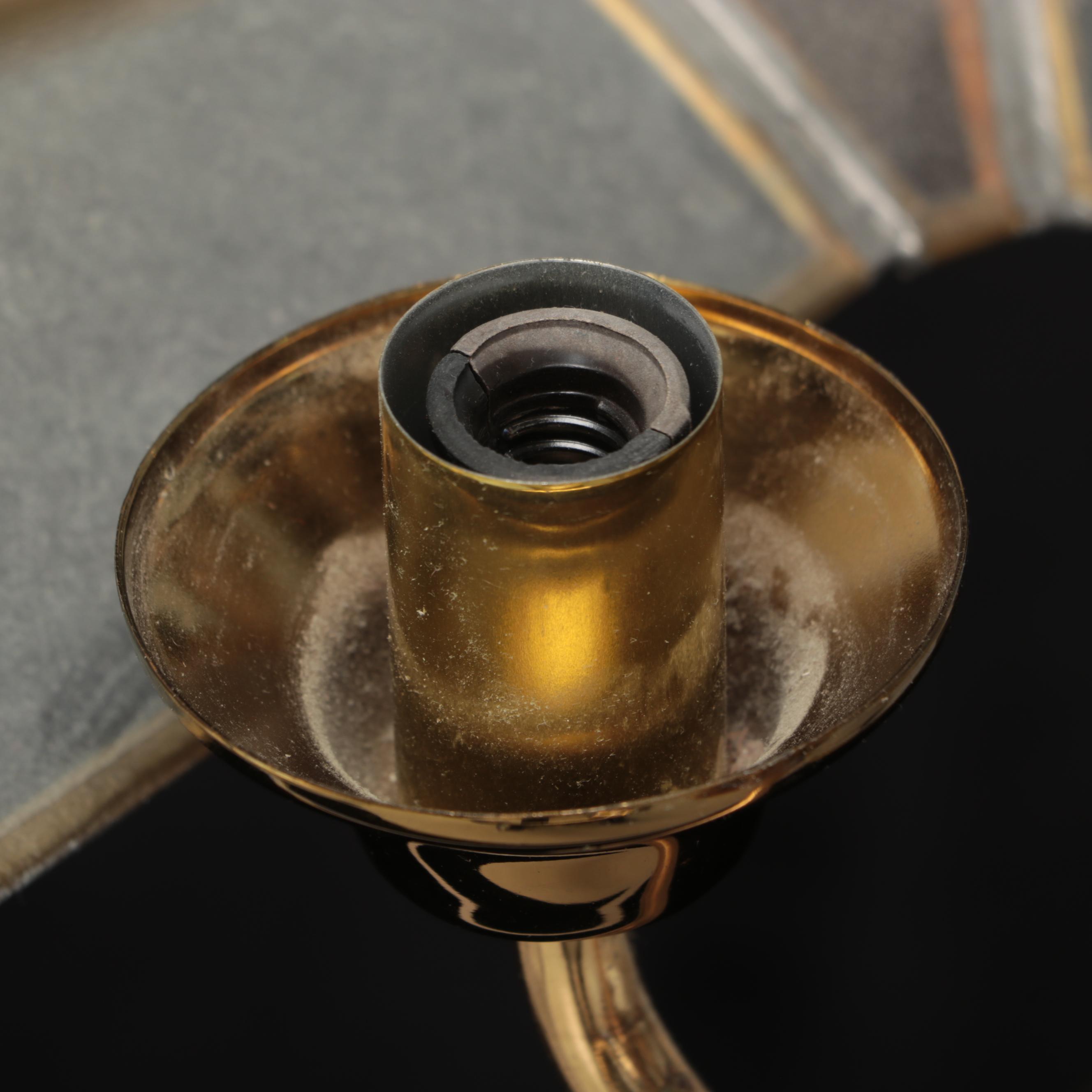 Brass and Beveled Glass Pendant Light, Late 20th Century