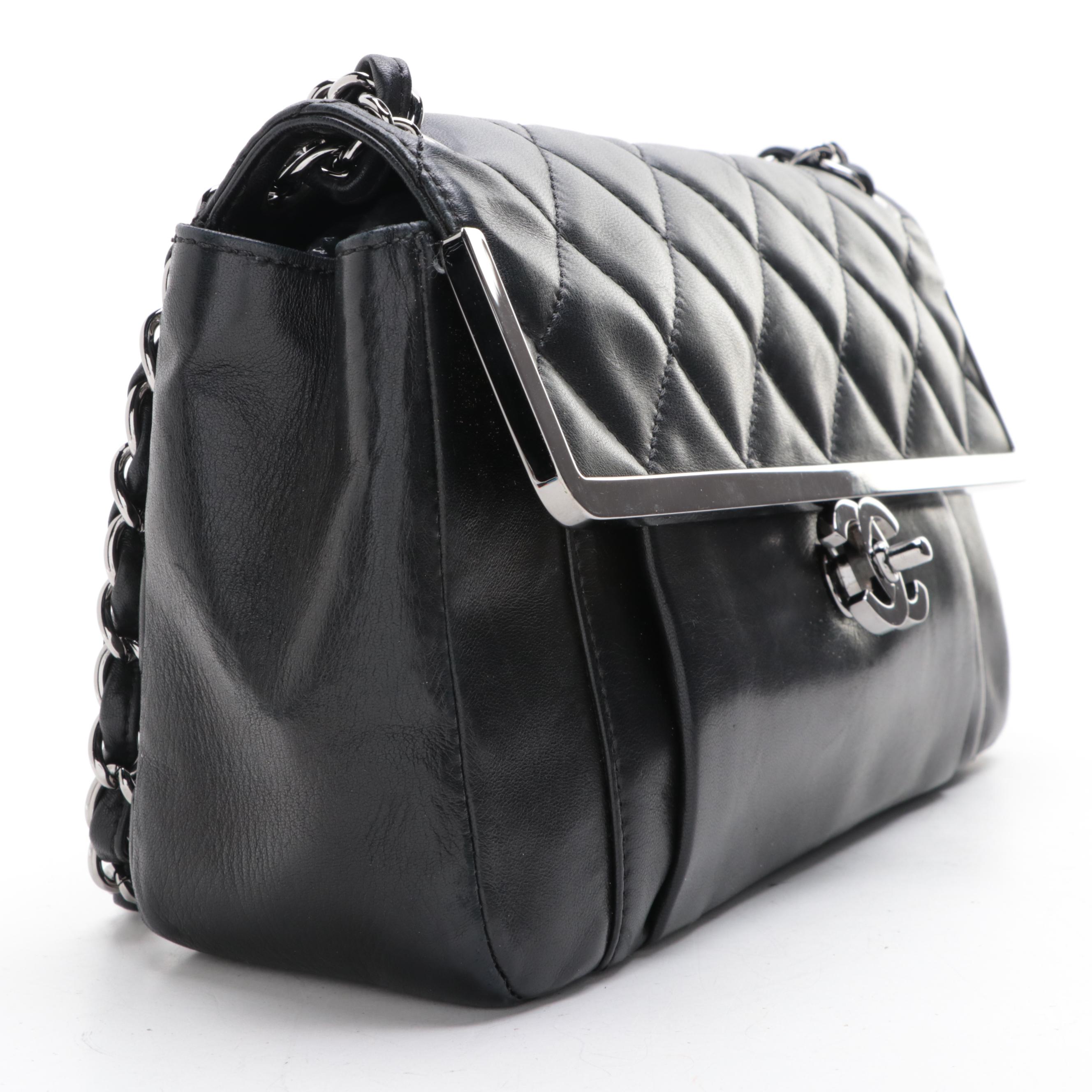 Chanel Medium Metal Frame Flap Bag in Quilted Lambskin Leather