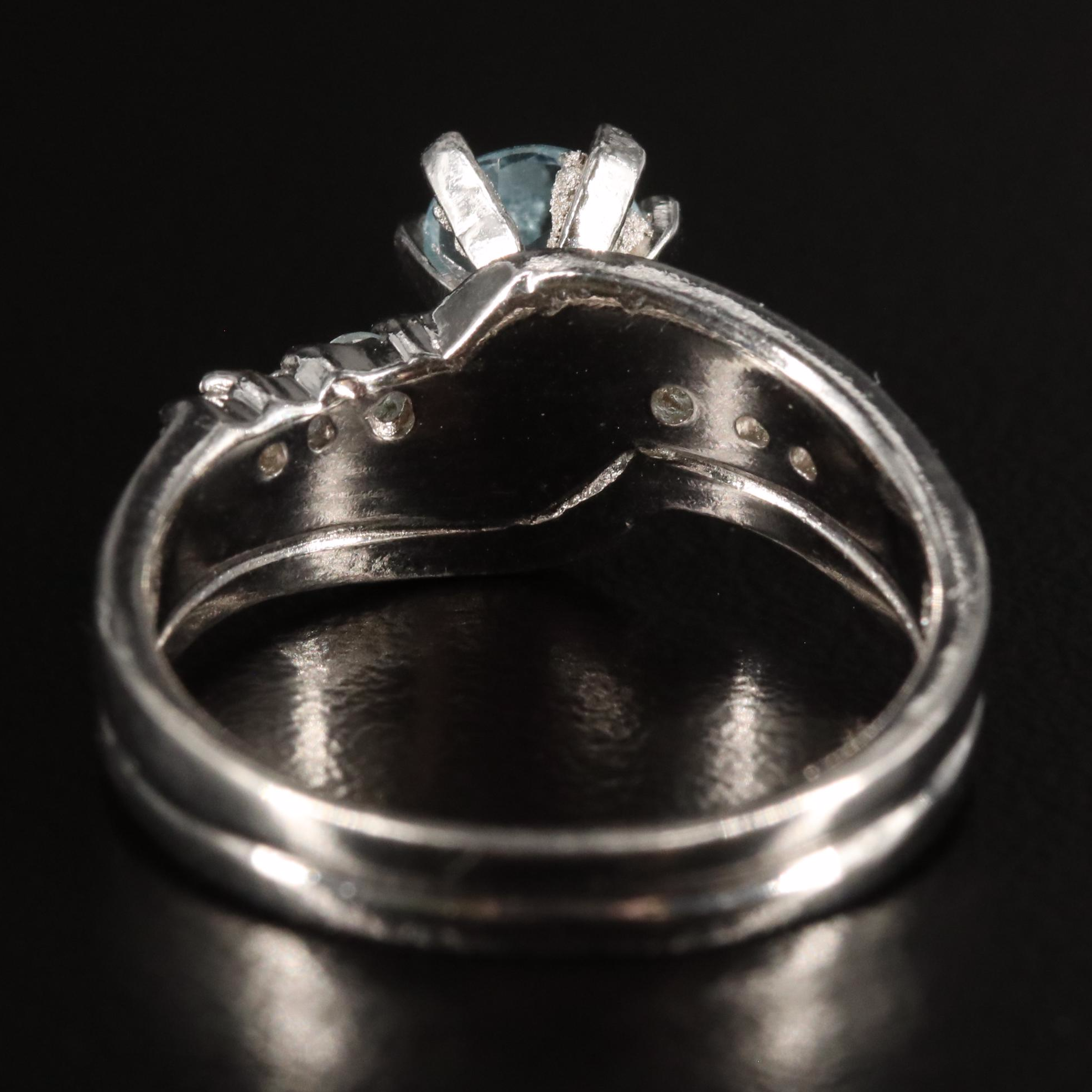 Sterling Blue and White Topaz Ring