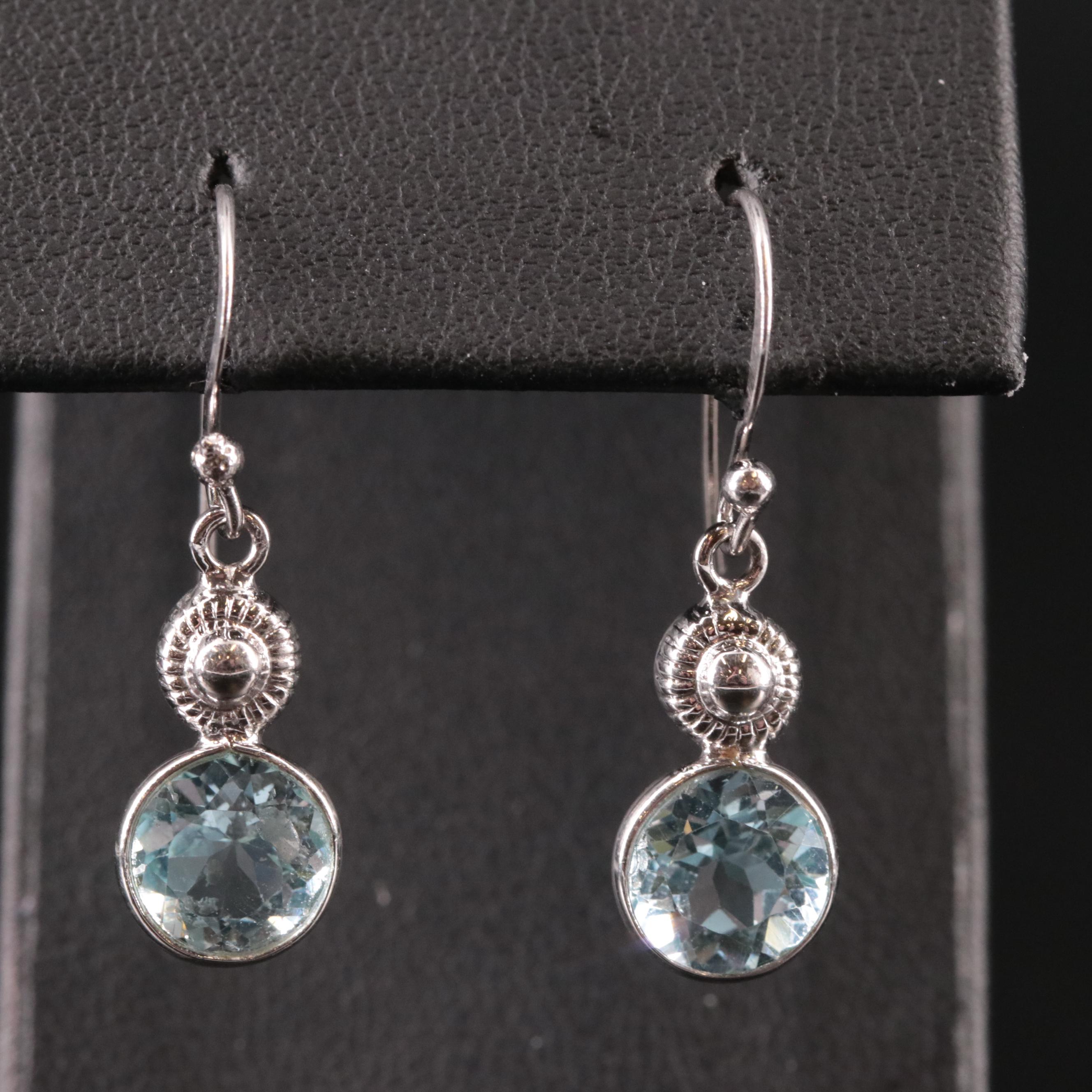 Sterling Blue Topaz Drop Earrings