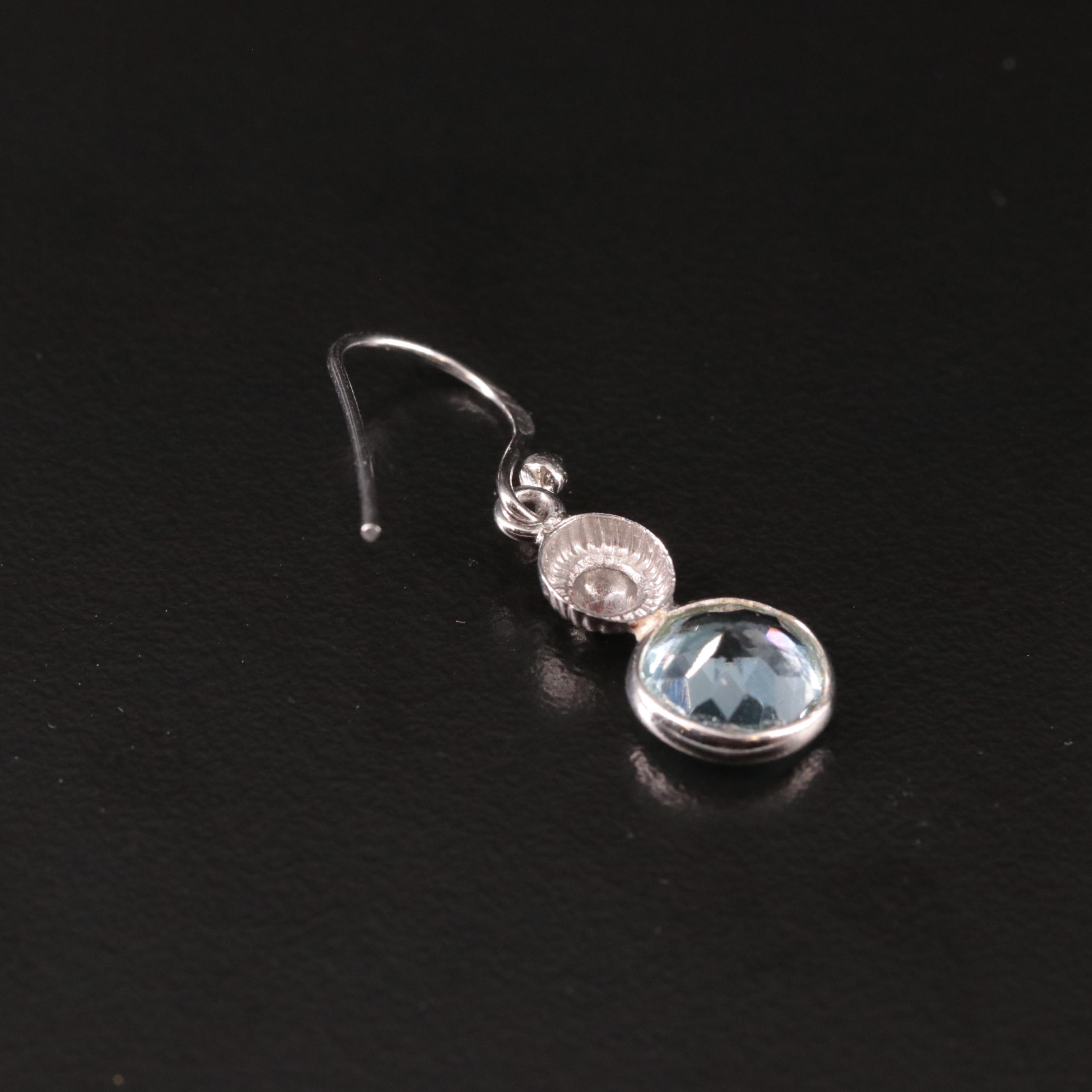 Sterling Blue Topaz Drop Earrings