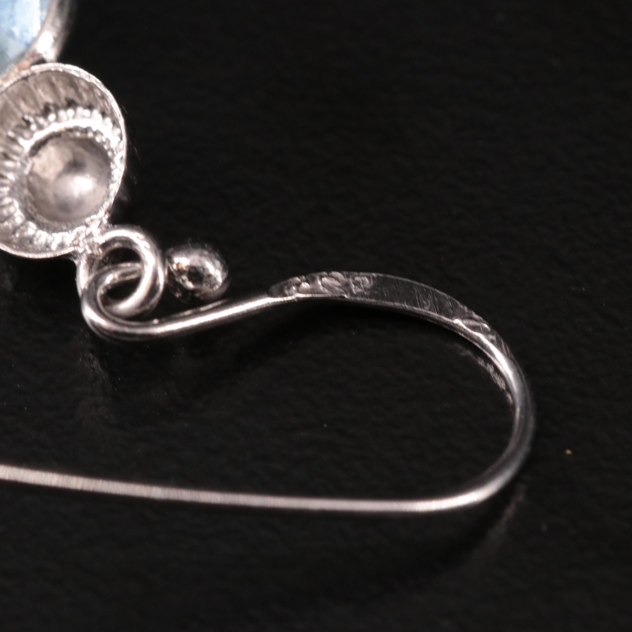 Sterling Blue Topaz Drop Earrings