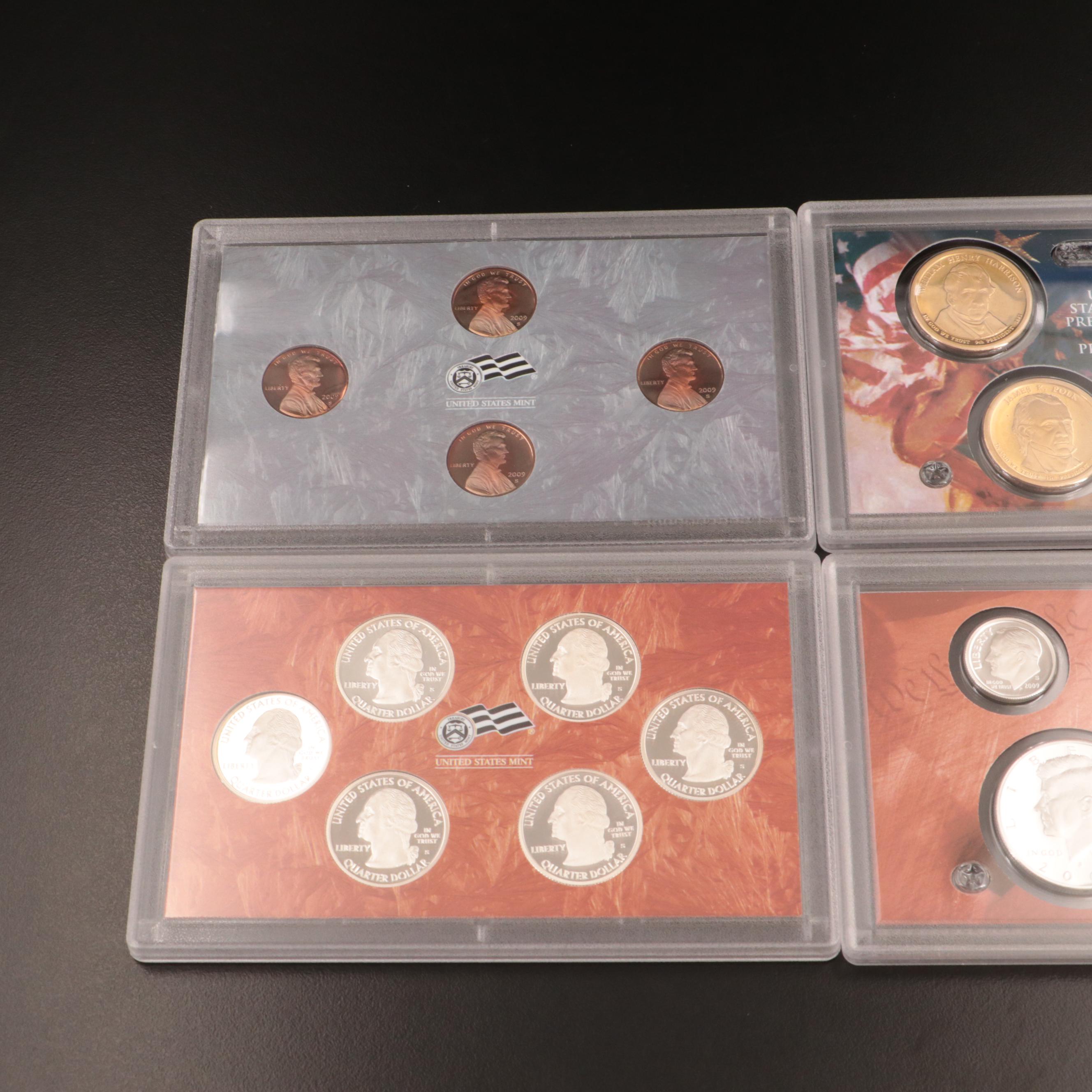Two U.S. Mint Silver Proof Sets, 2008–2009