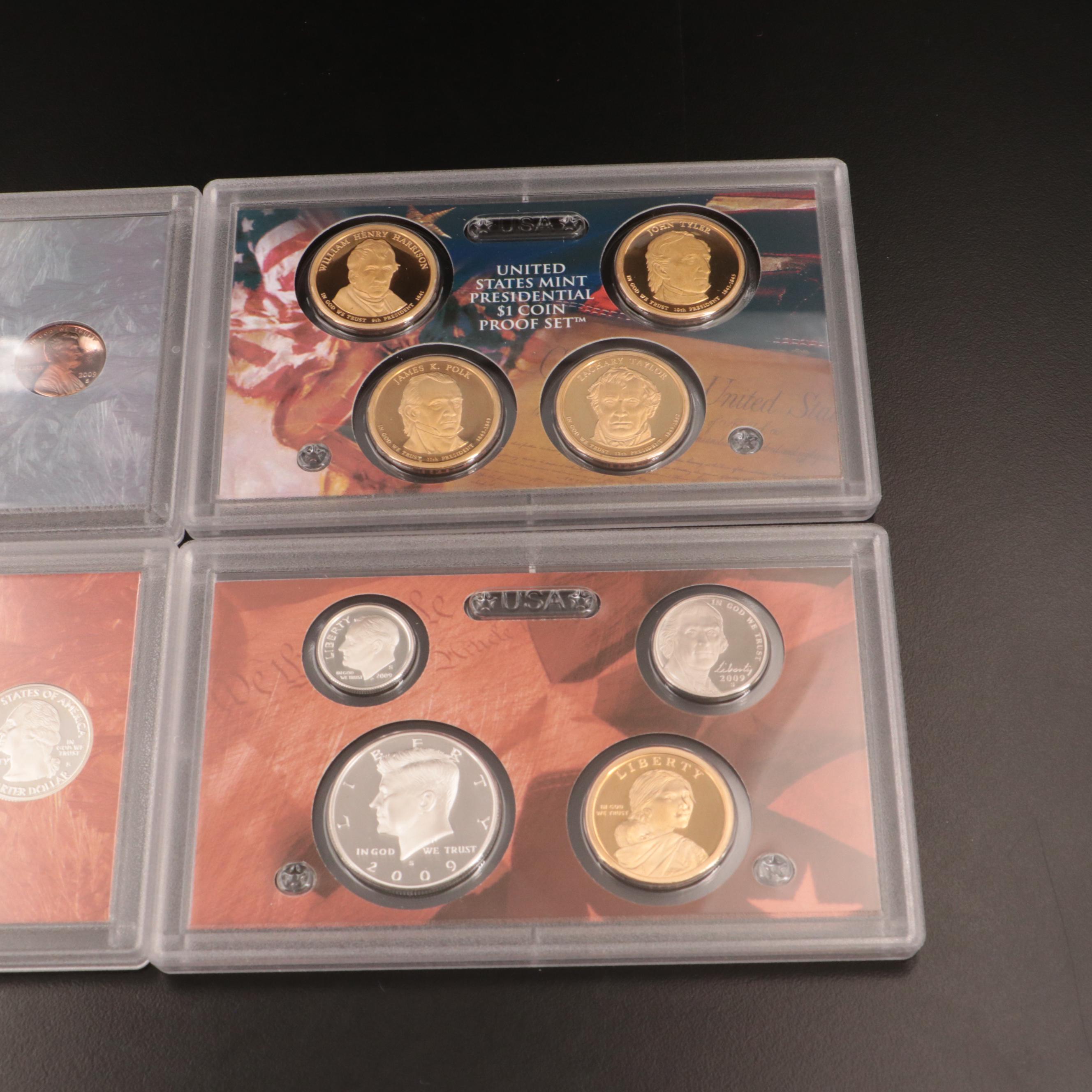 Two U.S. Mint Silver Proof Sets, 2008–2009
