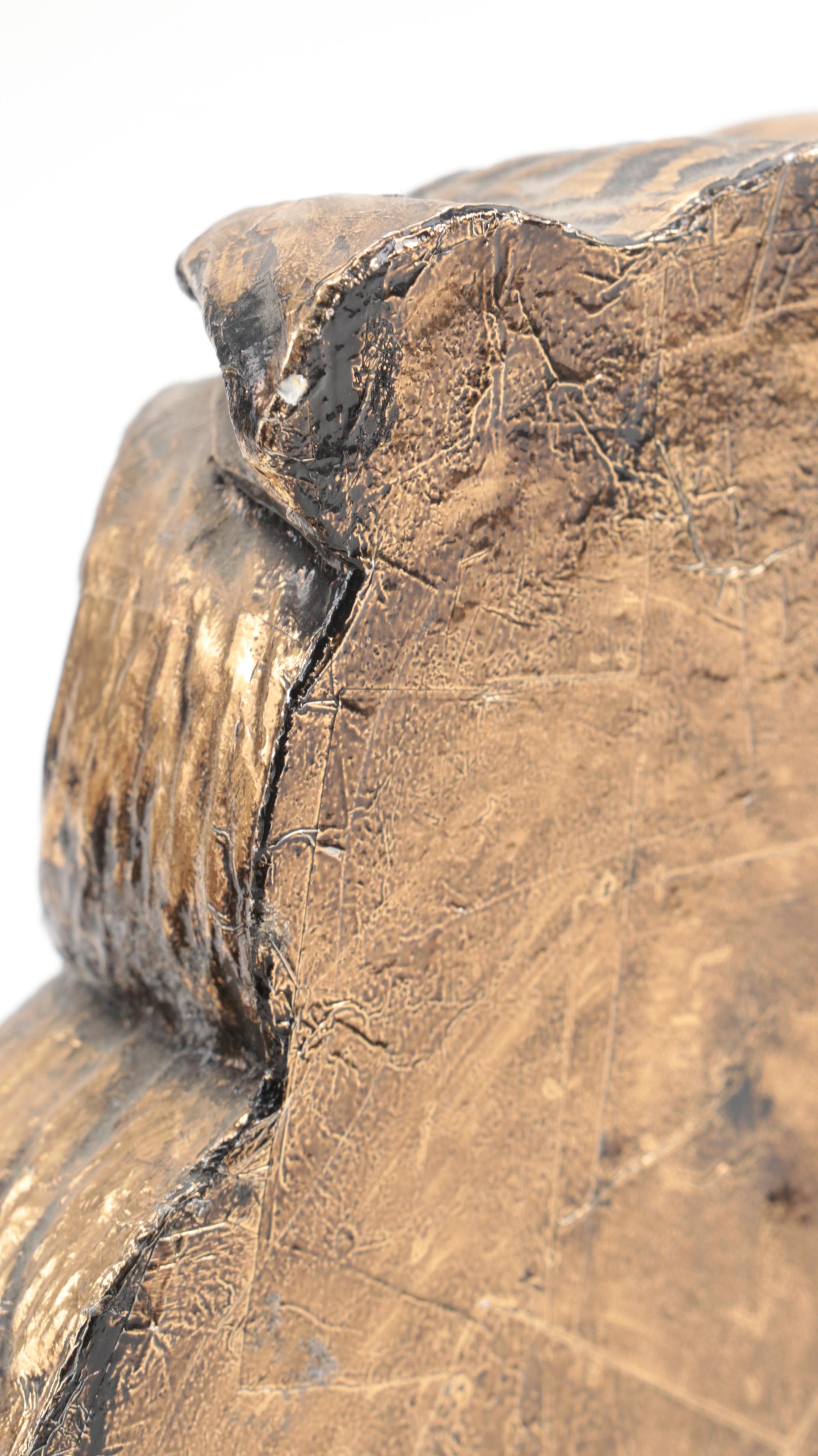 Gold Foil on Chalkware Owl Bookends