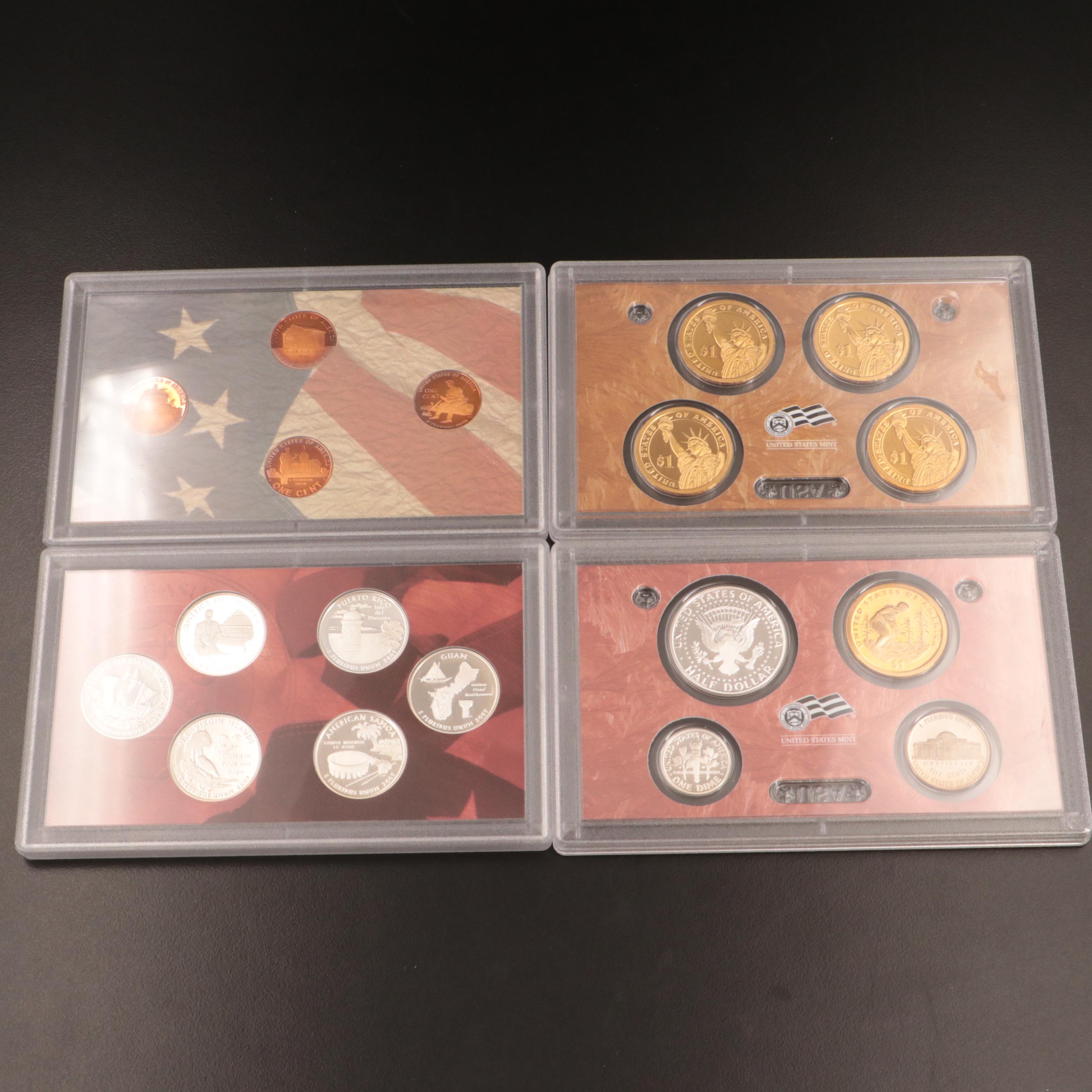 Two U.S. Mint Silver Proof Sets, 2008–2009