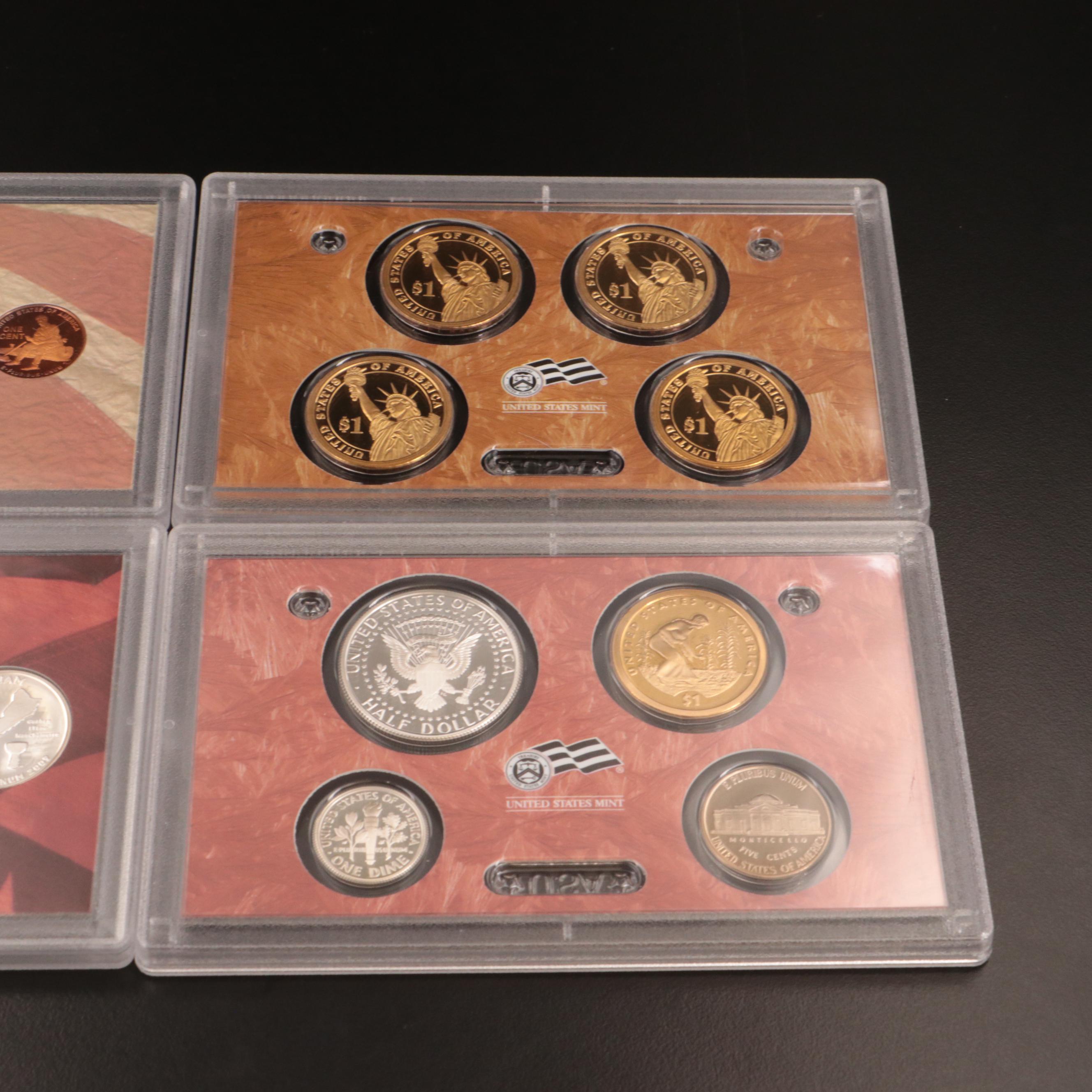 Two U.S. Mint Silver Proof Sets, 2008–2009