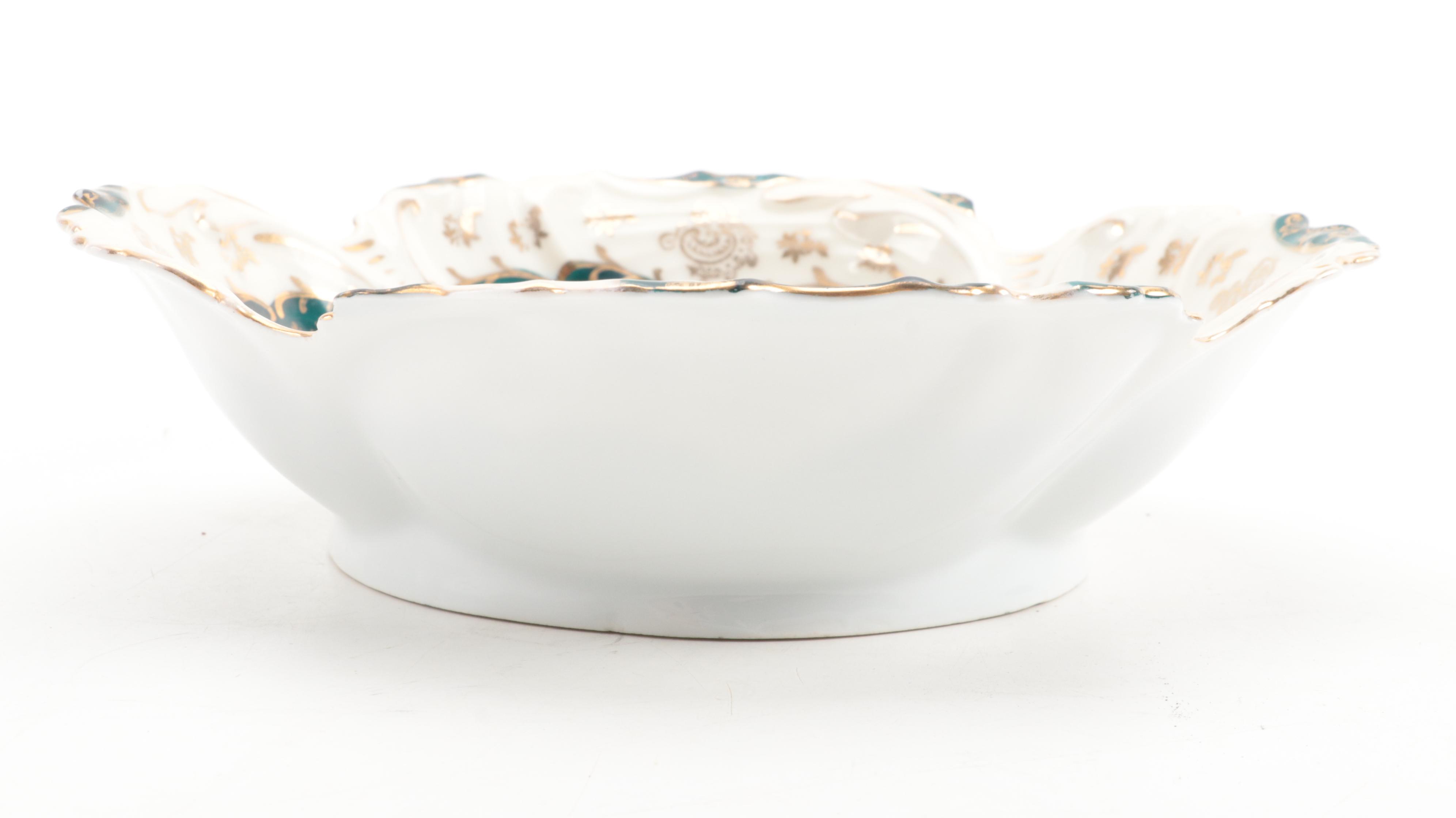 Victoria Porcelain Royal Vienna Style Bowl with Goebel Bird Figurines