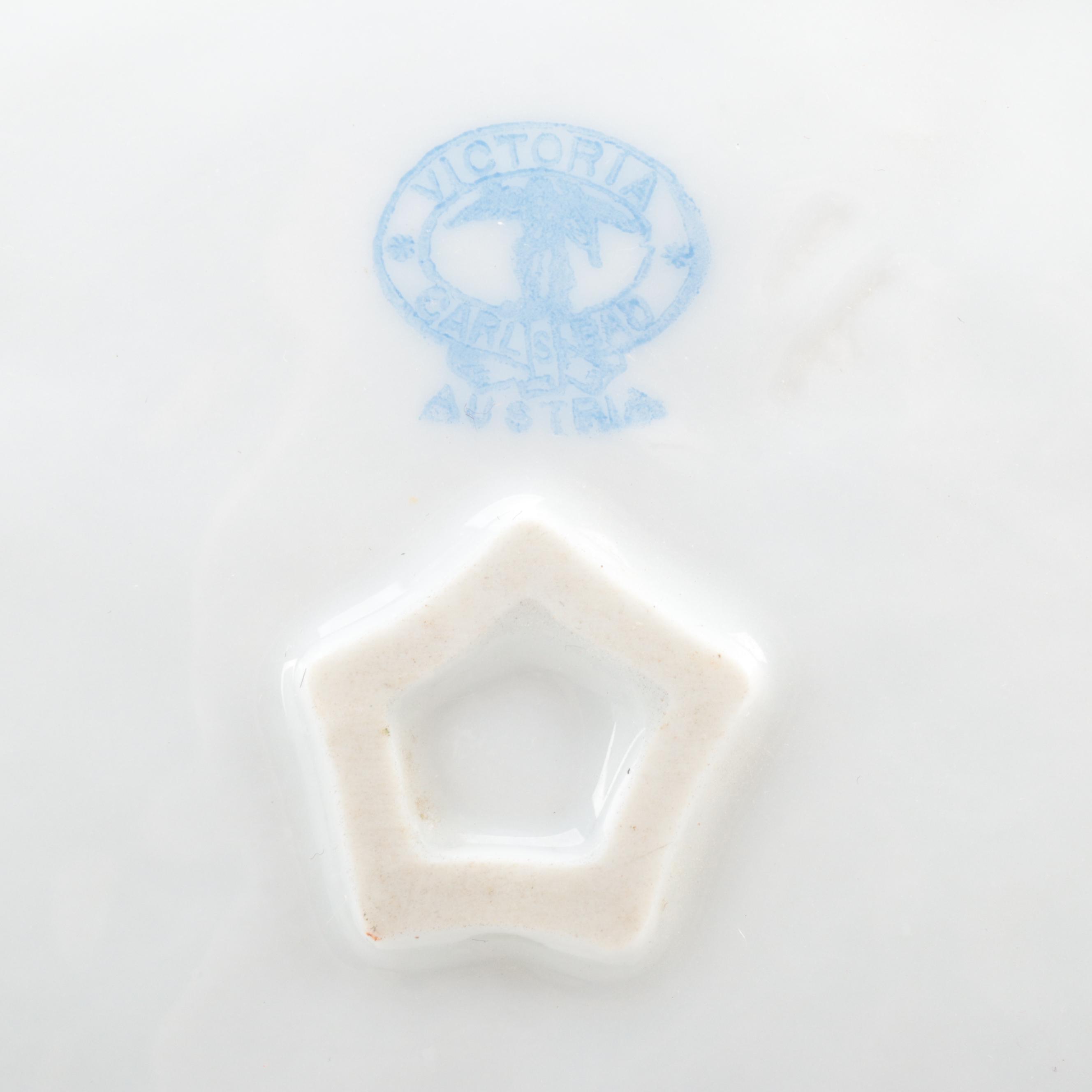 Victoria Porcelain Royal Vienna Style Bowl with Goebel Bird Figurines