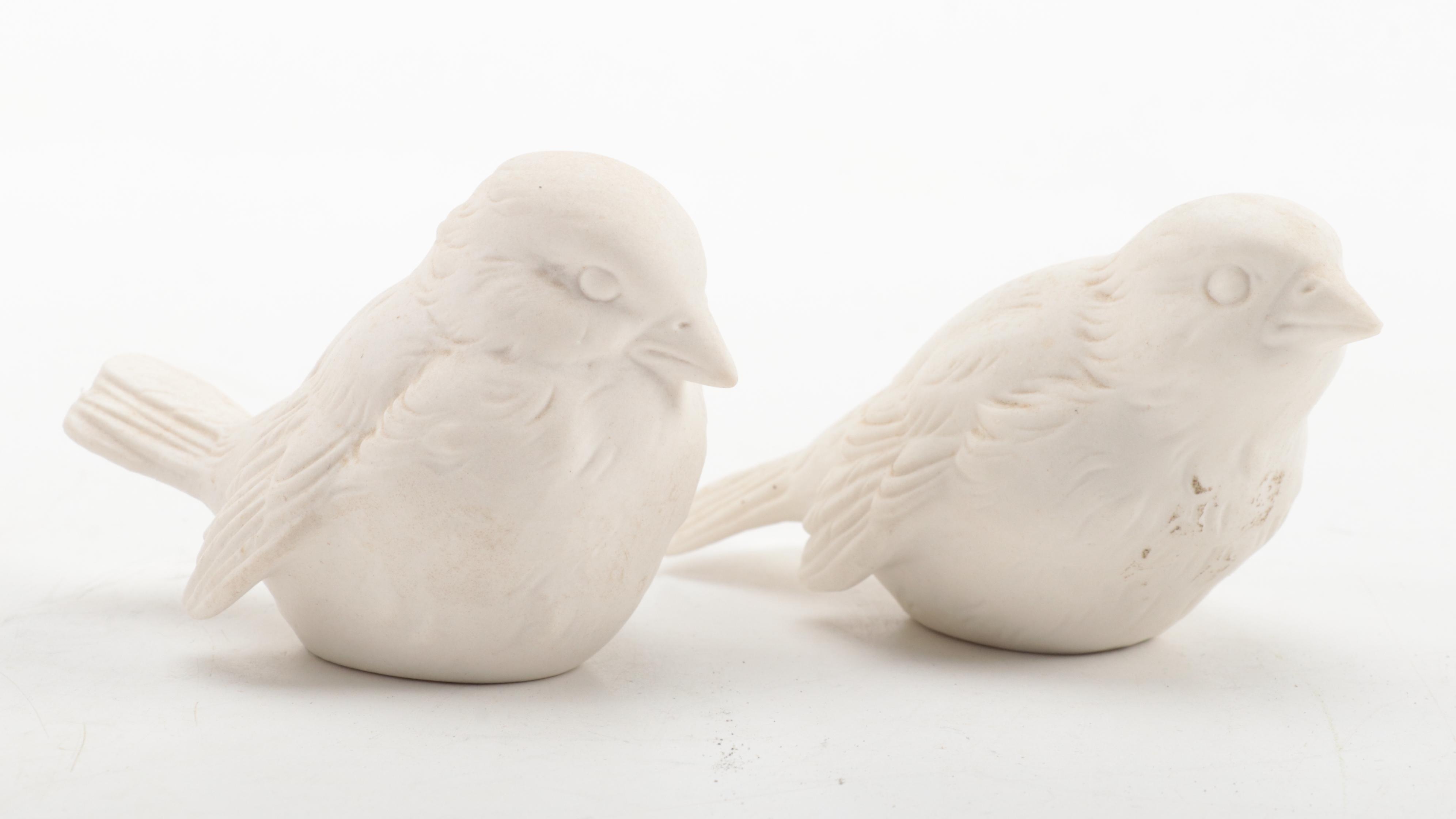 Victoria Porcelain Royal Vienna Style Bowl with Goebel Bird Figurines