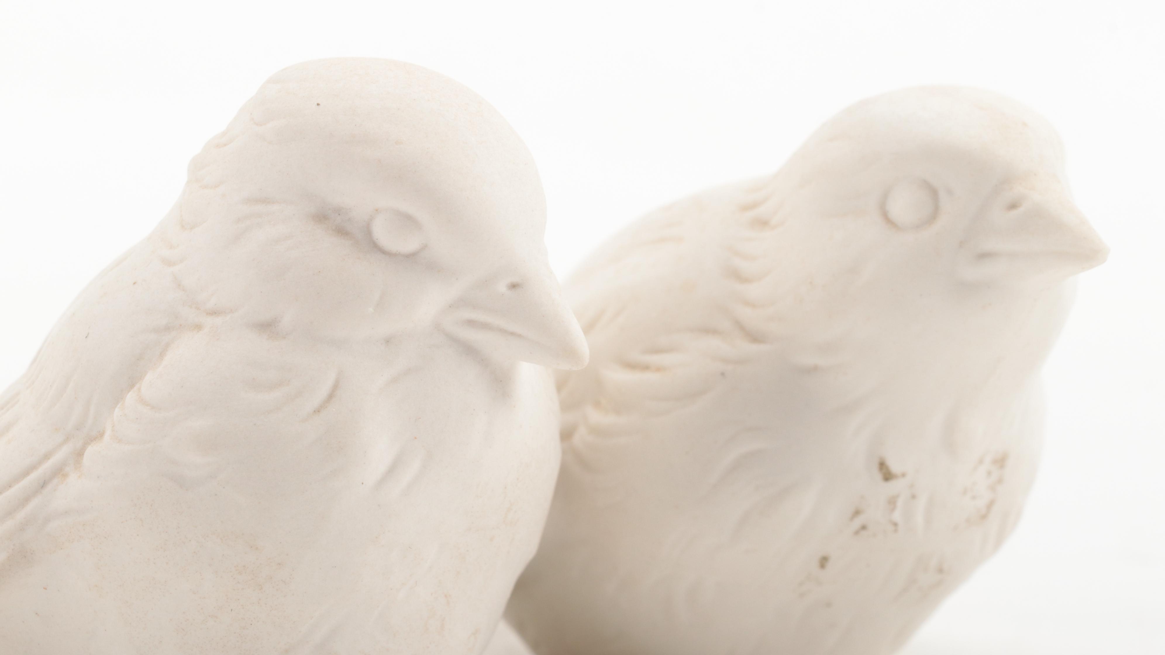 Victoria Porcelain Royal Vienna Style Bowl with Goebel Bird Figurines