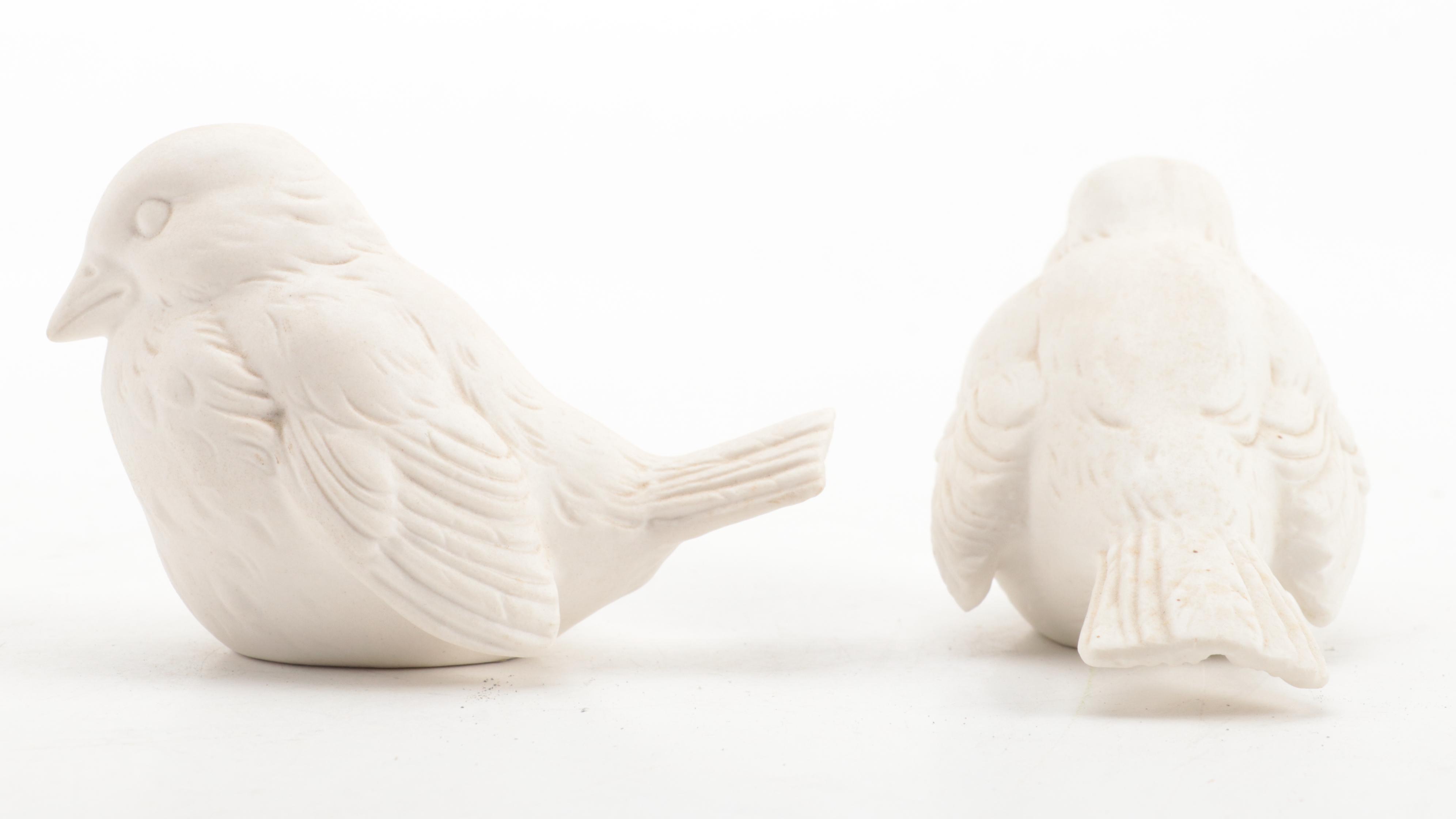 Victoria Porcelain Royal Vienna Style Bowl with Goebel Bird Figurines