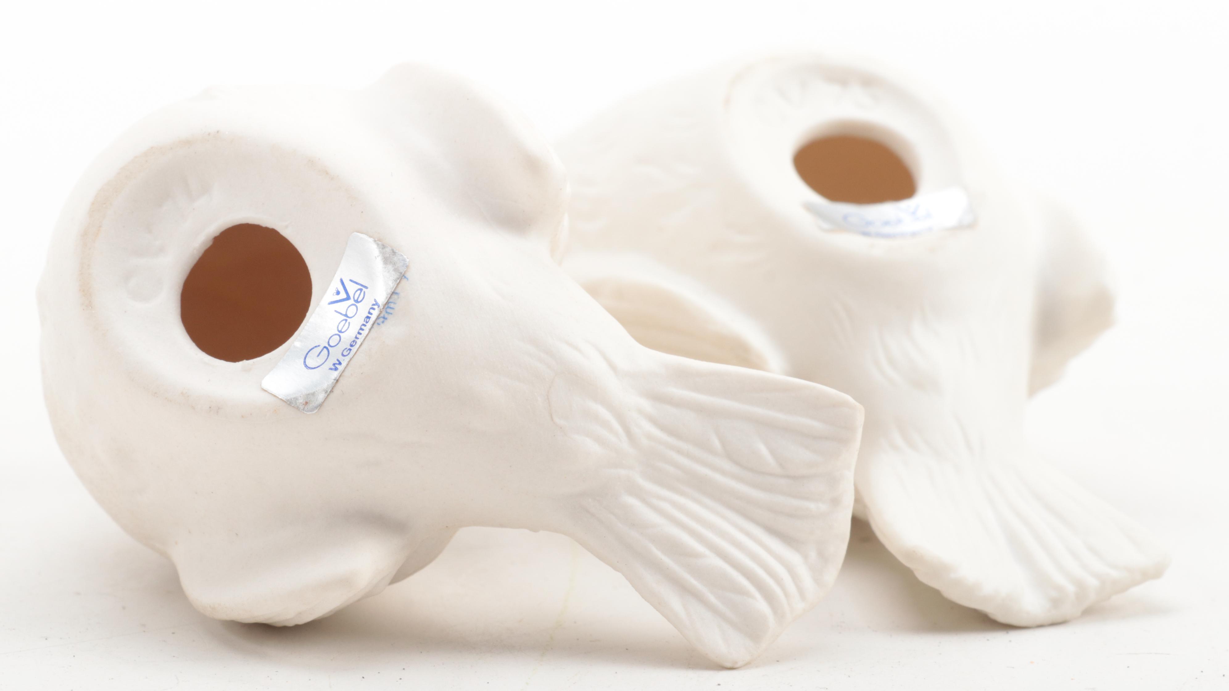 Victoria Porcelain Royal Vienna Style Bowl with Goebel Bird Figurines