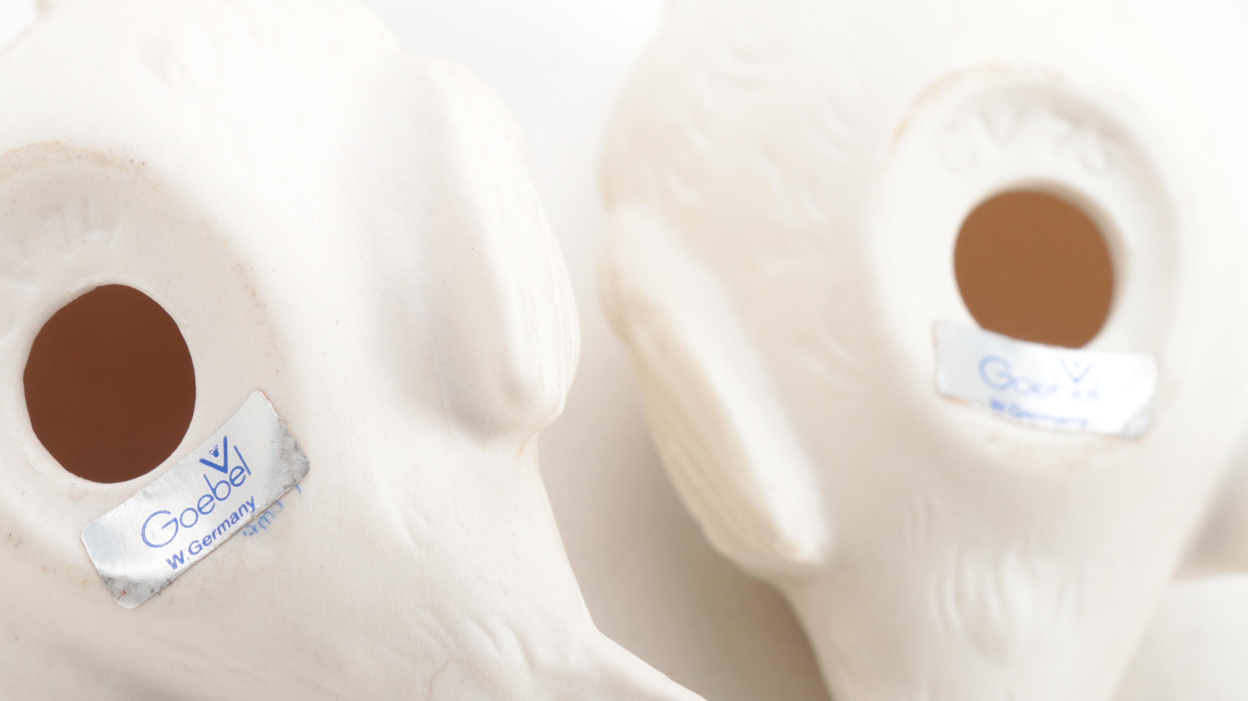 Victoria Porcelain Royal Vienna Style Bowl with Goebel Bird Figurines