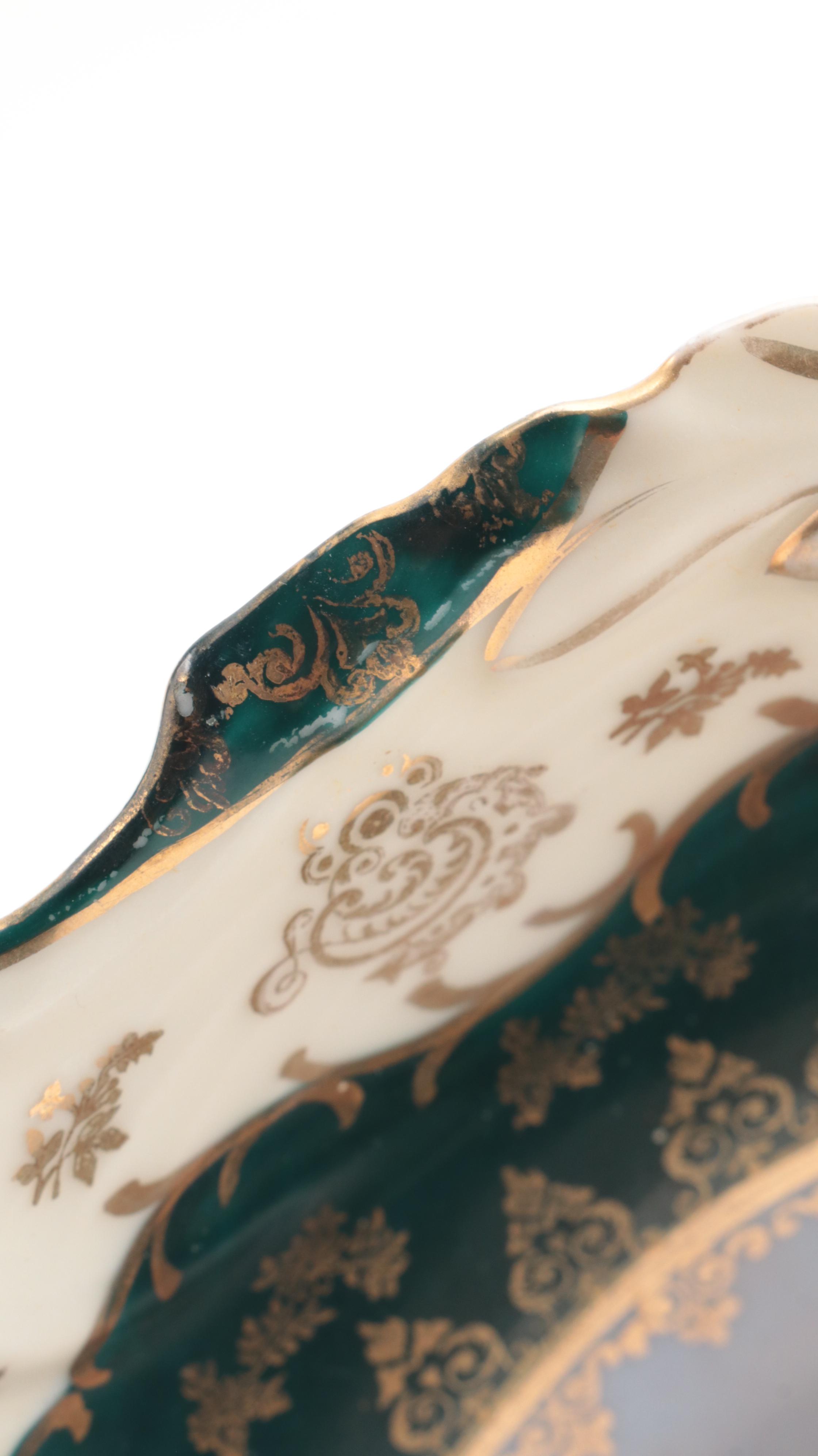 Victoria Porcelain Royal Vienna Style Bowl with Goebel Bird Figurines